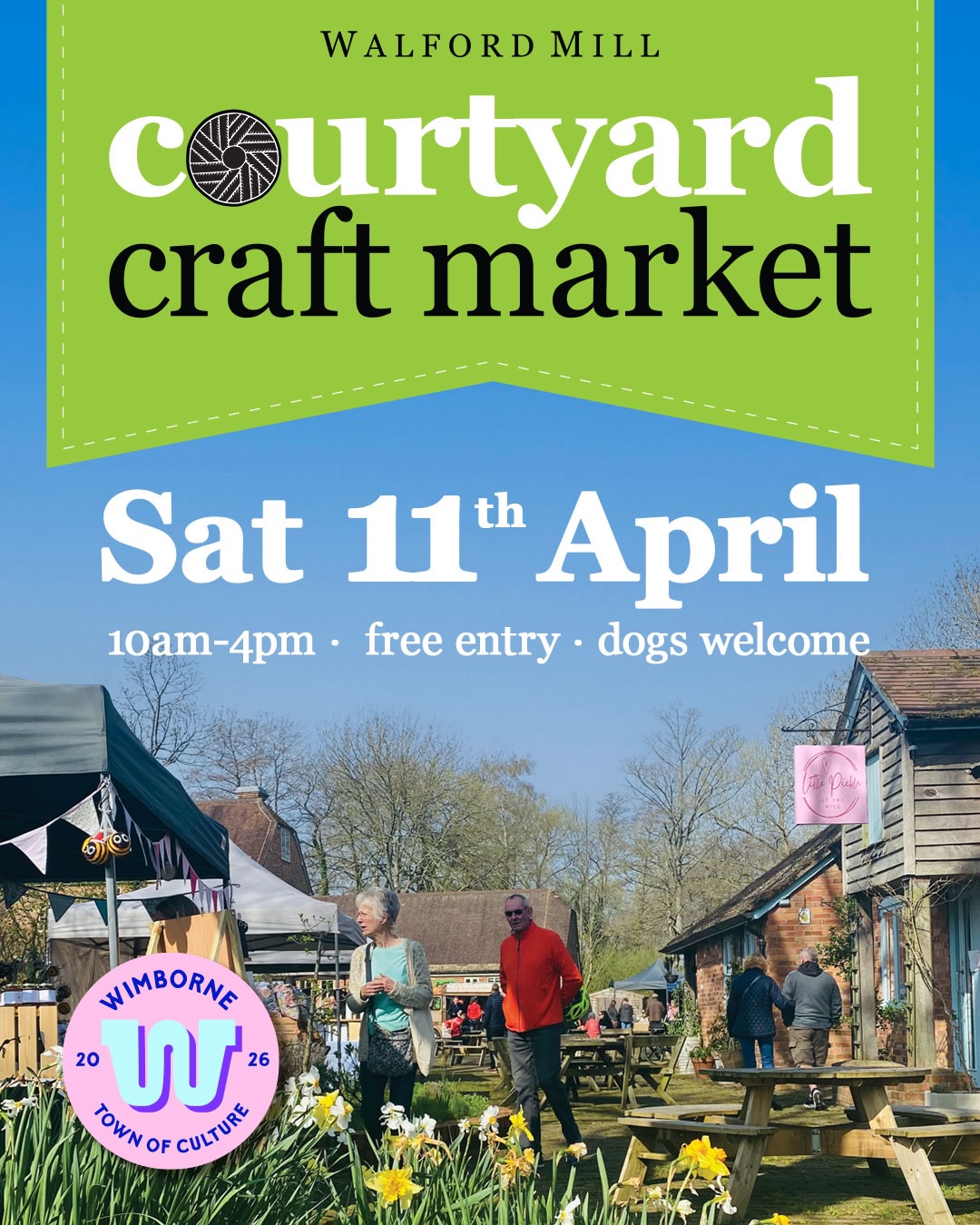 Our first Courtyard Market of the year kicks off Saturday 11th April from 10-4
And as well as our other lovely stalls, you’ll find three stalls supporting youth makers as part of the Wimborne Town of Culture UPLIFT youth festival.
The stalls have been funded by @wimborne2026 aiming to support young people just starting out and to build their confidence and creative practice.
So come along and support these young makers selling for the first time! Bthe other stalls, and head inside the mill to browse all of the wonderful makers collective in there! Wonderful things await!
And when you need refreshment head into gorgeous @littlepickleatthemill for lunch or indulgent cake 🧁
Our courtyard market runs throughout the year on the second Saturday of the month from spring through to December.
Next one: Saturday 9th May 10-4
Stallholders please get in touch!
£25 for a 3x3m sq pitch.
Bring your own gazebo
Walford Mill Crafts, Knobcrook Road,
Wimborne, Dorset BH21 1NL
#wimborne2026 #walfordmillcrafts #whatsonwimborne