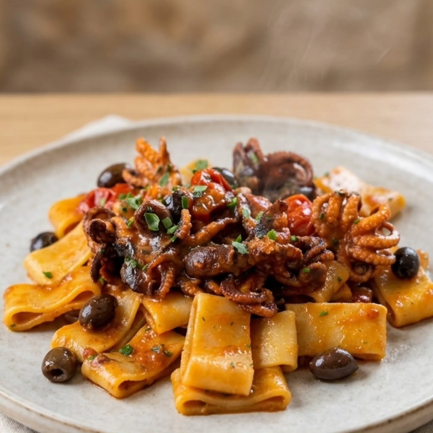 Hai già provato la nostra calamarata con polipetti alla Luciana ??😋😋😋 #bellinzona #cucinamediterranea #ticinofood #osteriaportici #photography