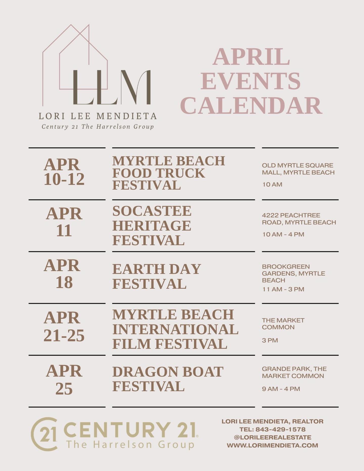 April on the Grand Strand feels like everything starting to come back to life.
It’s the shift you notice without really thinking about it—warmer mornings, longer evenings, restaurants filling up again, and just a little more energy in the air. It’s not peak summer… but you can feel it getting closer.
Weekends start to look like food trucks and live music, afternoons spent walking through places like Brookgreen, and days that turn into evenings before you’re ready to head home. There’s something happening in every corner—from local heritage festivals to waterfront events and film nights that bring people together.
It’s the kind of month where you find yourself staying out a little longer, exploring a little more, and remembering why people choose to be here in the first place.
If you’re here this month, enjoy it. And if you’re thinking about being here more often… this is exactly what you’re stepping into.