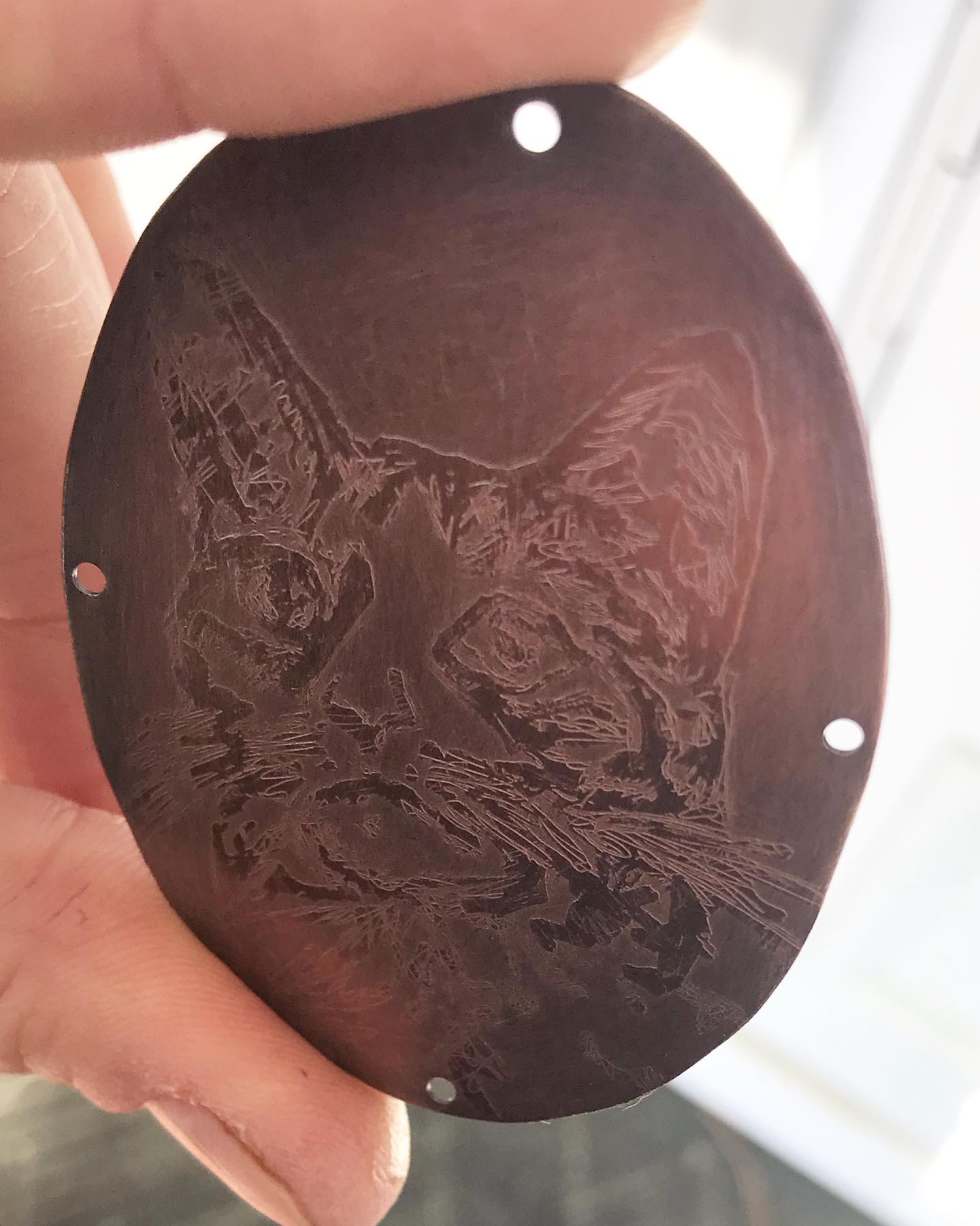 More pieces…or in progress/experiments. Trying to etch transferred images. #workinprogressart #copperjewelry