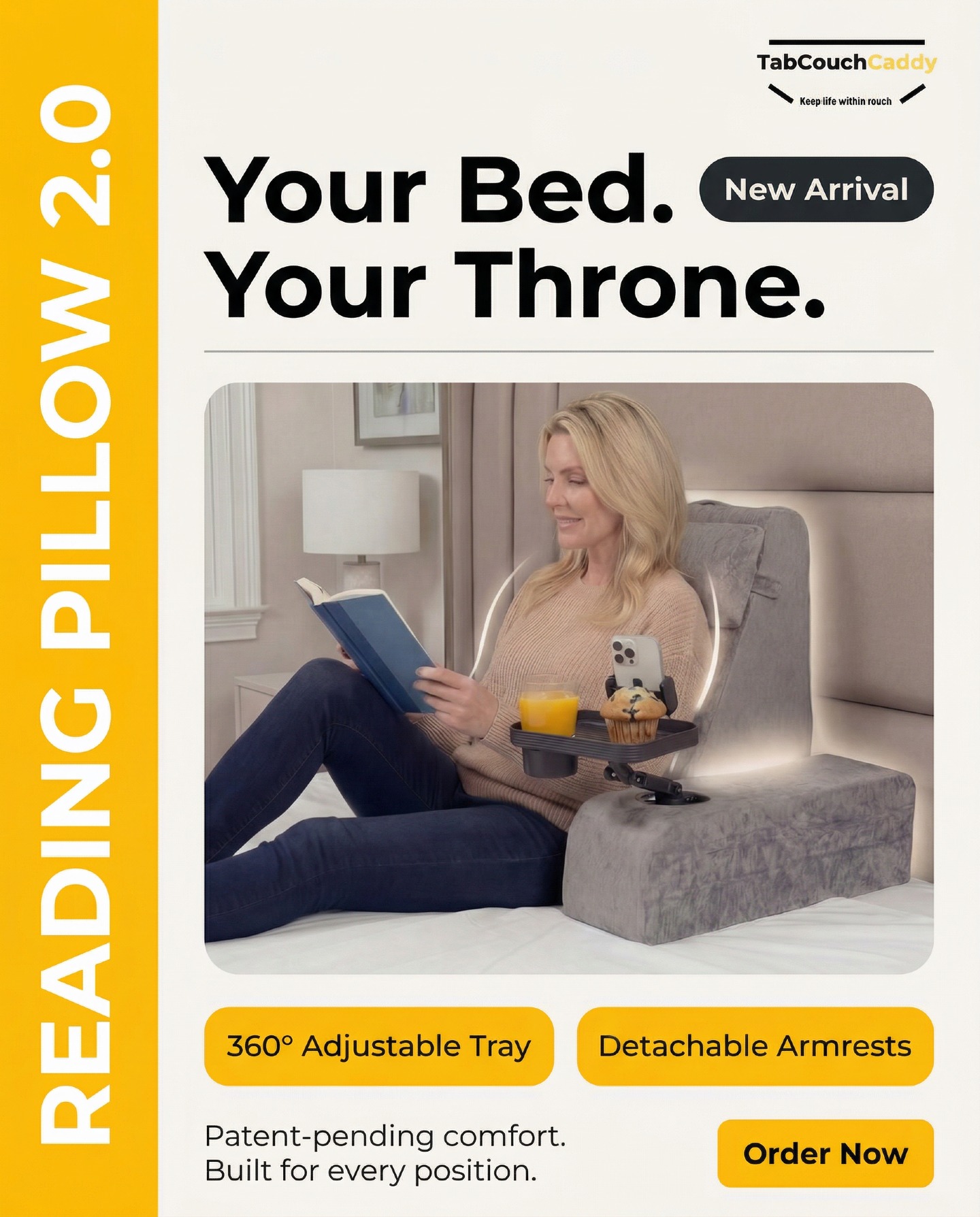 🛋️ Meet the upgrade you didn't know you needed.
Reading Pillow 2.0 is here — and it's everything your old setup was missing. Detachable armrests, 360° adjustable tray, built-in cup holder, and total back support. Whether you're reading, streaming, or just chilling — this is your throne. 👑
Your bed just got a whole lot better.
👉 Shop now: https://linktr.ee/tabcouchcaddy
#TabCouchCaddy #ReadingPillow2 #NewArrival #BedComfort #KeepLifeWithinReach