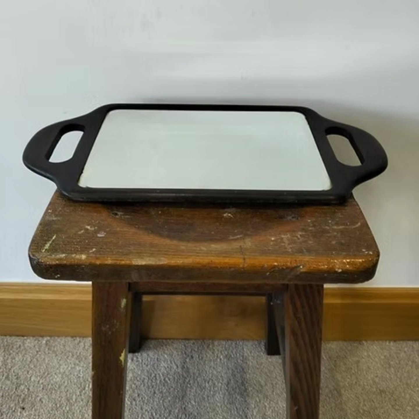 Vintage Art Deco Style Black Wood Framed Mirror Tray / Vanity Tray | https://share.google/8lHifeqzBQKRMXENM #stufftoyouandme