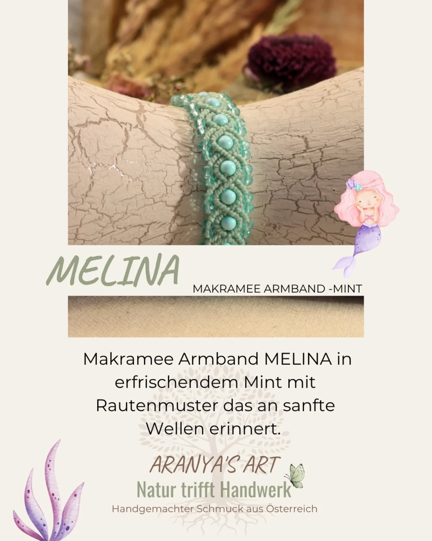Ein Stück Ozean für dein Handgelenk 🌊✨Makramee Armband "Melina"
Manchmal gibt es Tage, da spüren wir das Rufen des Meeres ganz besonders laut, oder? 🐚 Egal, ob wir gerade barfuß am Strand stehen oder im Alltag von den nächsten Wellen träumen – ein kleines Symbol am Handgelenk kann uns genau dorthin zurücktragen.✨
Mein handgeknüpftes Micro-Makramee Armband „Melina“ in sanftem Mint ist eine Hommage an die Magie der Unterwasserwelt.
Mit viel Liebe mit Linhasita-Garn 1mm Farbcode: (230) gefertigt. (Das passende Garn und viele weitere Farben findest du unter Linhasita Garn in meinem Shop🤗🌈
Aus hochwertigen Materialien damit es nicht nur wunderschön aussieht, sondern als allergikerfreundliches Schmuckstück auch jedes Abenteuer mitmacht – im Wasser und an Land. 🧜♀️
Perfekt für„große“ und „kleine“ Meerjungfrauen.
Taucht ein in die gesamte Kollektion und findet eure persönlichen Schätze. 🌊✨
Den Weg zu den Meerjungfrau-Träumen findet ihr über den Link in meiner Bio.
Alles Liebe,
eure Katharina 🌿
#AranyasArt #MicroMakramee #Meerjungfrau #BohoChic #SlowFashionSchmuck