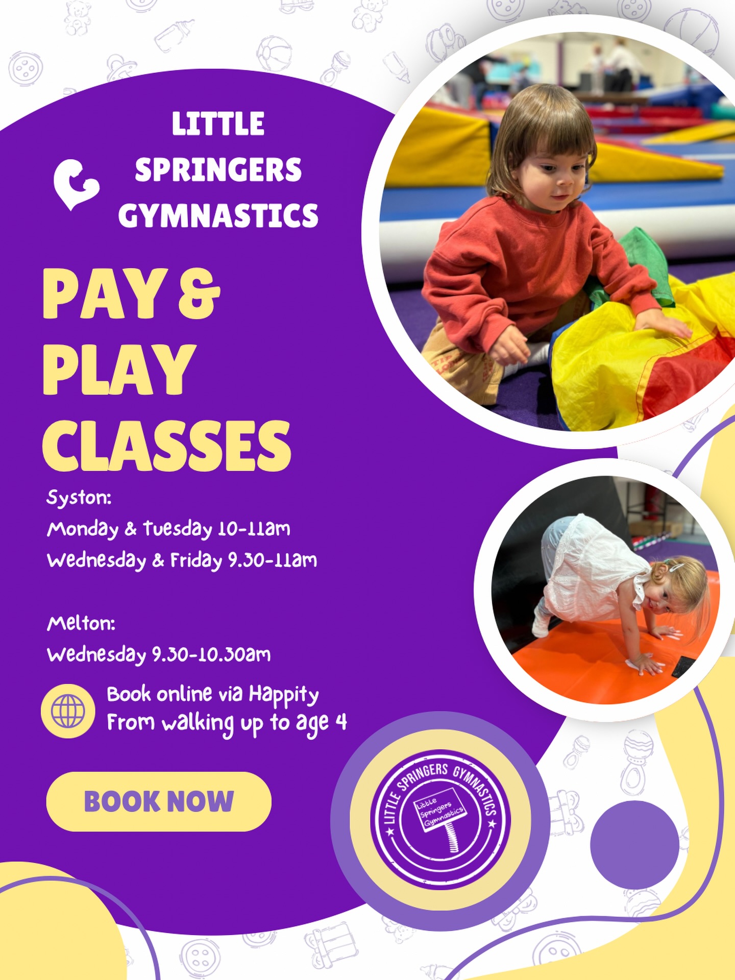 Pay & Play is back from next week in both Syston & Melton Mowbray! Book online to avoid disappointment 🤸🤸
happity.co.uk/little-springers-gymnastics-leicestershire
#littlespringersgymnastics #preschool #leicestershirekids #syston #meltonmowbray