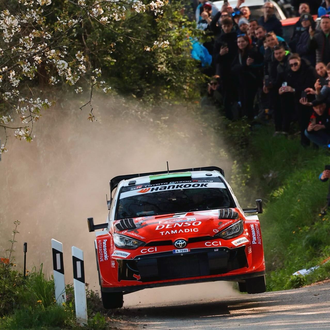 Unfortunately we went off the road on SS3. We had a strong start to the morning with a good feeling in the car. Unfortunately we’ve been caught out in stage 3 on a very blind corner - the car had very little damage but the bank was too steep to get it out without assistance.
We are disappointed - sorry for the team. Hopefully we can return on good form to recover some points from the weekend.
#EE33 #CroatiaRally #ToyotaGAZOORacing