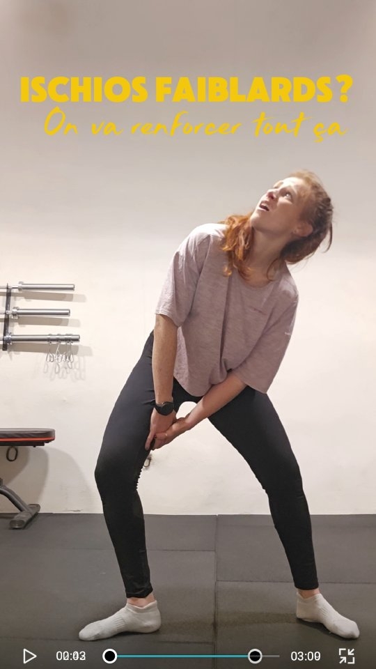 Faiblesse aux ischios?
Avec le beau temps qui arrive, il est tentant de reprendre la course à pied, et parfois de manière trop rapide, non structurée, sans récup’ et sans le renfo adéquat.
Voici 4 exercices à faire pour renforcer tes ischios si tu les sens un peu fragiles ou juste en prévention !
A faire à la maison :
- leg curl avec un élastique
- good morning
- single leg hiptrust
- leg curl sur swiss ball
Allez, à toi de jouer !