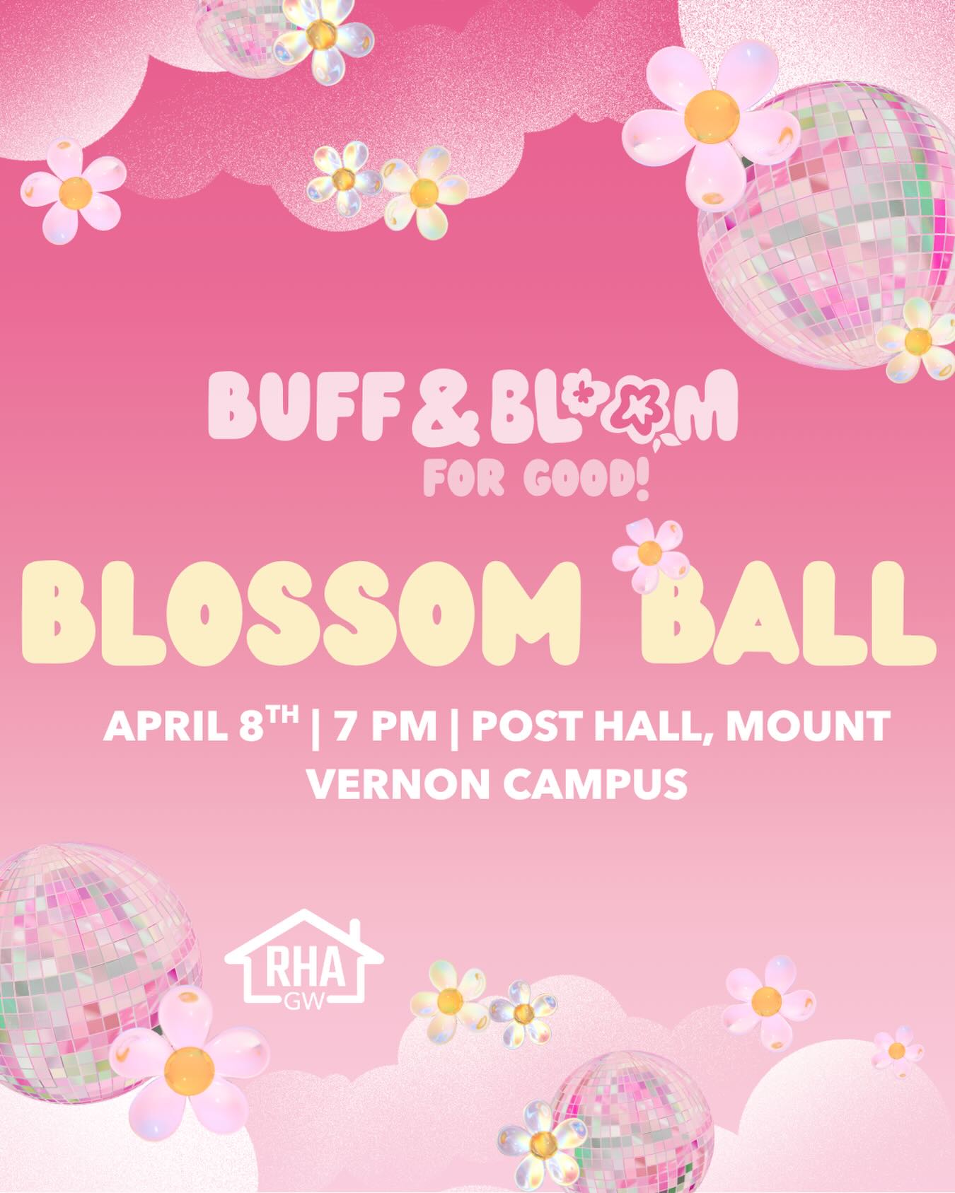 🌸Celebrate Buff & Bloom week by joining us on @gwmvc for the second annual RHA Blossom Ball!🕺💃
With Latin dance lessons from @gwballroom, instant photos, and complimentary snacks and refreshments, we invite you to celebrate cherry blossom season in style! We encourage you to dress up, but no dress code is required.
Hope to see you there!