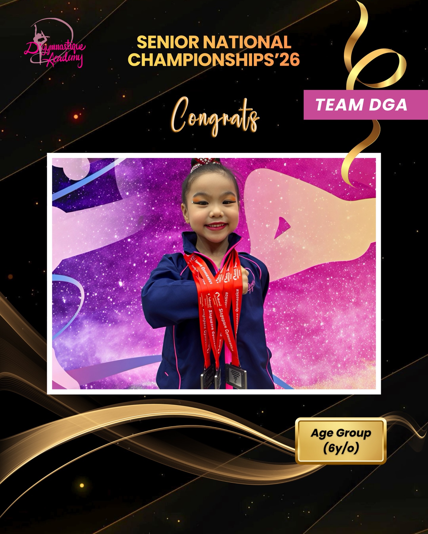 Congratulations to our Age Group Gymnasts (6–13 y/o) for putting on an amazing performance against some of the strongest competitors! 👏✨ Your hard work, resilience, and determination truly shone through. Keep pushing forward and reach even greater heights in the next competition!💪🏻
Biggest thanks to our dearest Coaches (Sabina & Cecilia) for your unwavering trust, belief, and dedication!💜
𝐀𝐠𝐞 𝐆𝐫𝐨𝐮𝐩 (𝟔𝐲/𝐨)
Adele Tay
🥈FH - 2nd Place
🥈Ball - 2nd Place
🥈IAA - 2nd Place
𝐀𝐠𝐞 𝐆𝐫𝐨𝐮𝐩 (𝟖𝐲/𝐨)
Enya Sng
⭐️FH & Ball
𝐀𝐠𝐞 𝐆𝐫𝐨𝐮𝐩 (𝟏𝟎𝐲/𝐨)
Elice Chu
⭐️FH & Ball
𝐀𝐠𝐞 𝐆𝐫𝐨𝐮𝐩 (𝟏𝟏𝐲/𝐨)
Li Entian
⭐️Hoop, Ball & Clubs
𝐀𝐠𝐞 𝐆𝐫𝐨𝐮𝐩 (𝟏𝟑𝐲/𝐨)
Clara Chan
🏅Hoop - 7th Place
🏅Ball - 7th Place
🏅Ribbon - 7th Place
⭐️Clubs
