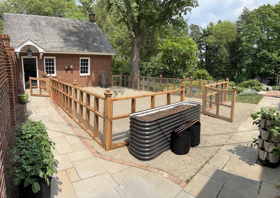 Custom built garden fence adds charm to this garden and helps keep the veggies safe from critters.
#fence #fencedesign #woodfence #cedar #carpentry #garden #gardenfence #statecollegepa #landscapedesign #yondermountain #conservation