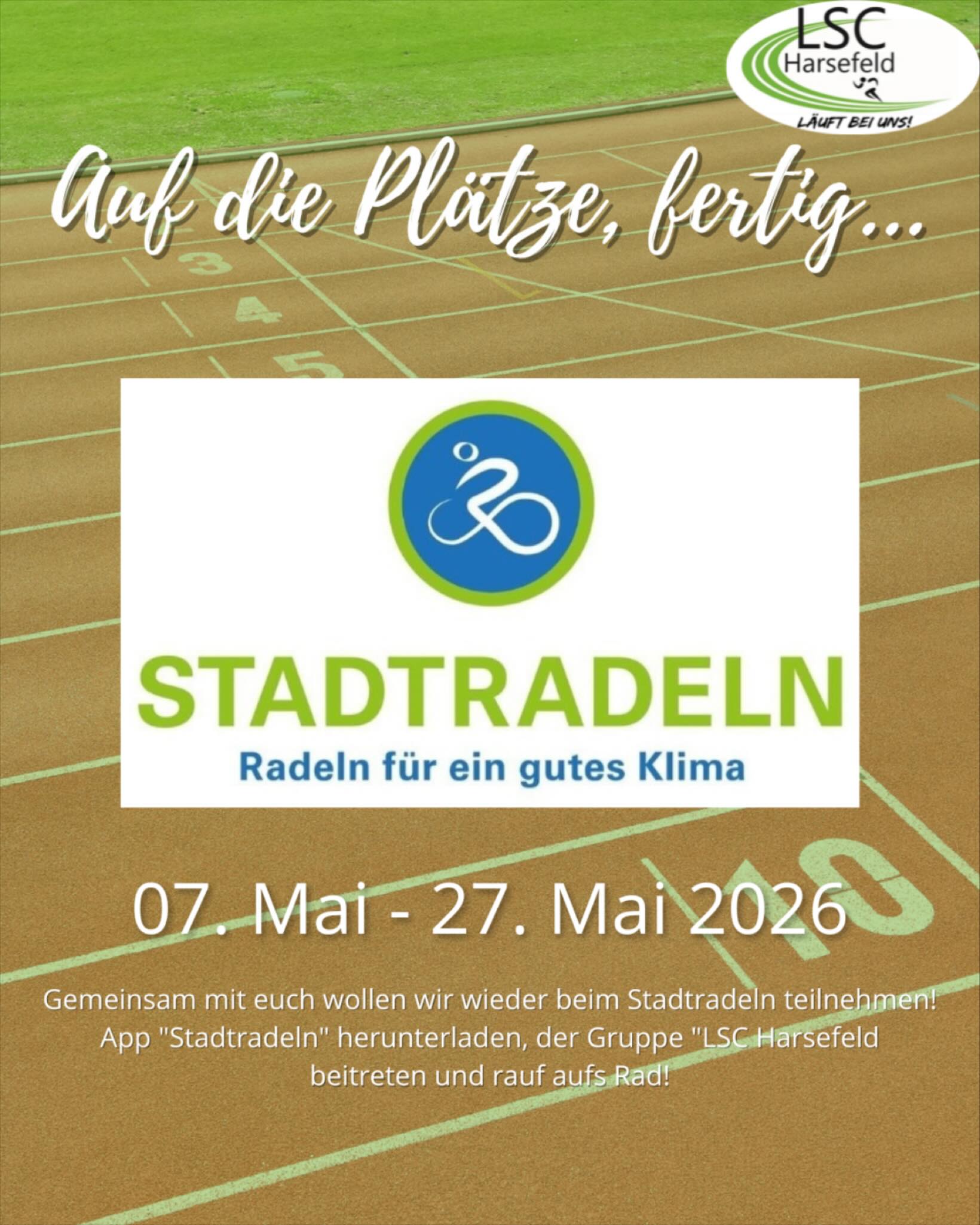 Wir wollen wieder mit euch gemeinsam Fahrrad-Kilometer sammeln.💚🚴🏼
Am 07. Mai geht das Stadtradeln in Harsefeld los.🚴♀️ Dann können wir gemeinsam Kilometer für den LSC sammeln und damit etwas gutes fürs Klima tun!
Lade dir jetzt die App „Stadtradeln“ herunter, melde dich an oder registriere dich und tritt unserem Team „LSC Harsefeld“ bei. Dann kannst du deine gefahrenen Kilometer eintragen und wir sammeln gemeinsam!
👉🏻 STADTRADELN ist ein Wettbewerb, bei dem es darum geht, 21 Tage lang möglichst viele Alltagswege klimafreundlich mit dem Fahrrad zurückzulegen. Dabei ist es egal, ob du bereits jeden Tag fährst oder bisher eher selten mit dem Rad unterwegs bist. Jeder Kilometer zählt – erst recht wenn du ihn sonst mit dem Auto zurückgelegt hättest.
Bist du dabei?🚴🏼
#stadtradeln #stadtradelnharsefeld #harsefeld #stadtradeln2026 #klimaschutz