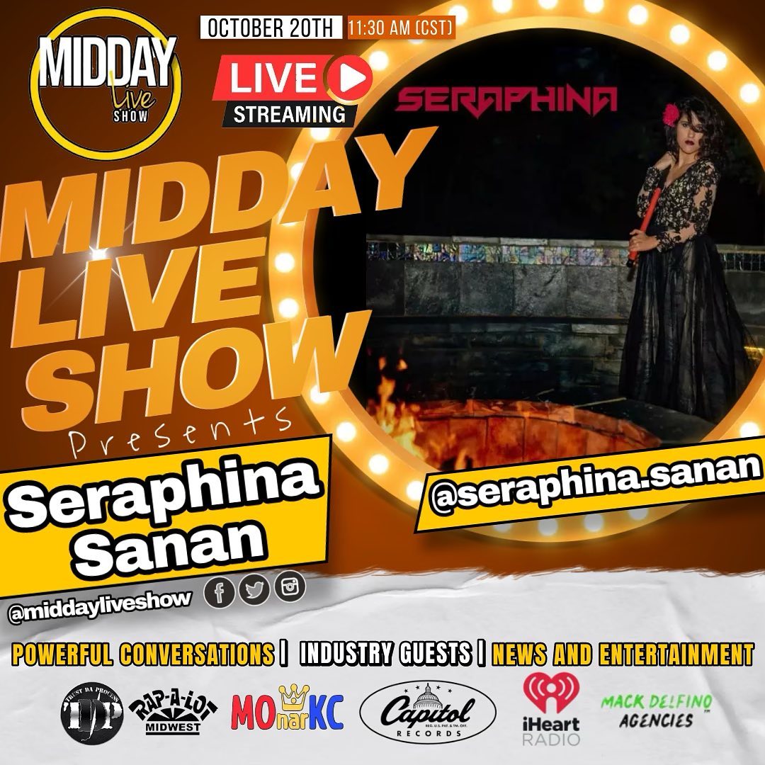 @seraphina.sanan and @twistagmg live in studio @themiddayliveshow Oct 20th 11:30 CST @1035kissfm @ict_pr @jade_umbrella