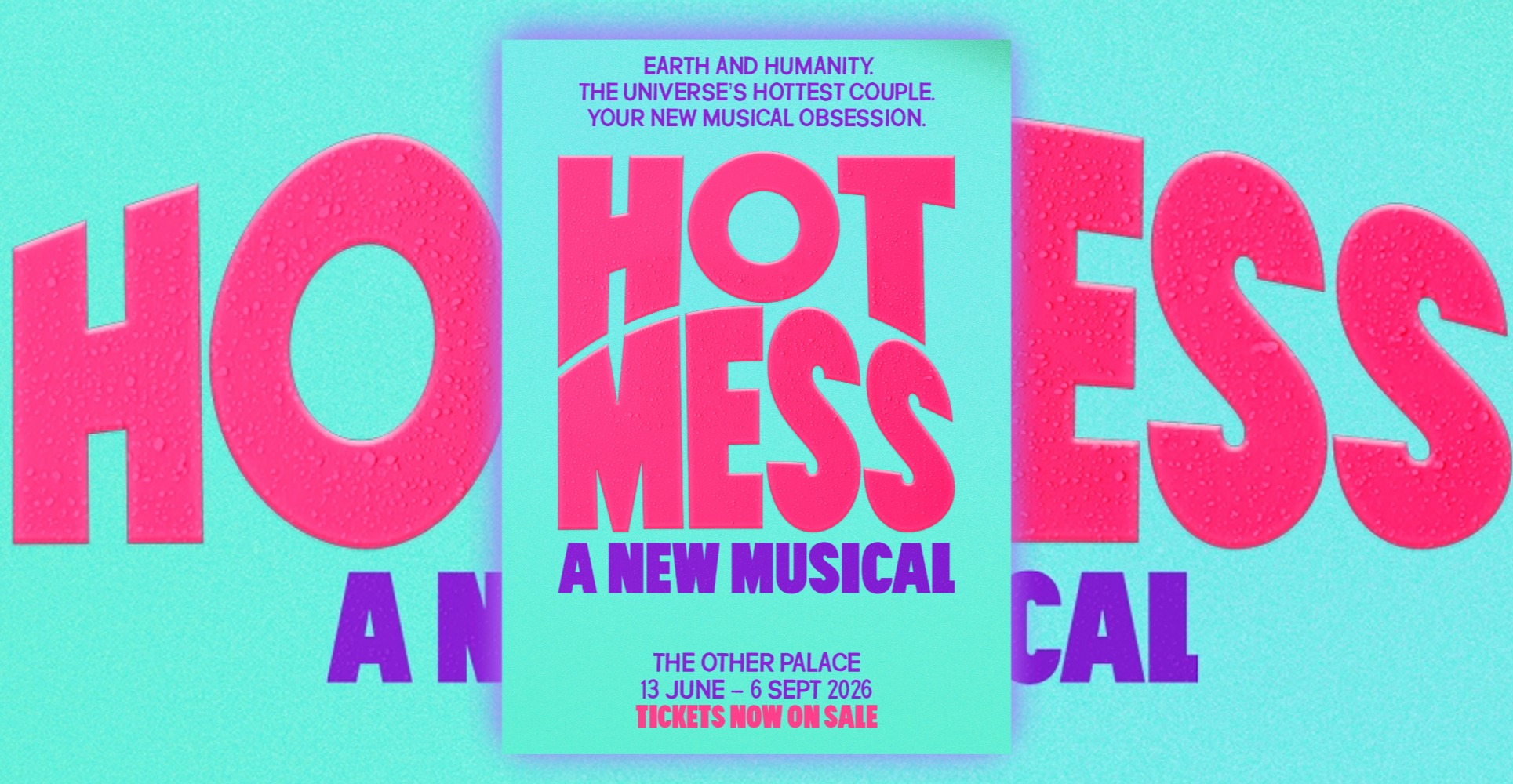 Hot Mess: A New Musical returns to London for a strictly limited season at The Other Palace this summer.
The multi award-winning new musical opens on 13 June 2026, following the sell-out Edinburgh Fringe premiere and subsequent Southwark Playhouse transfer.
Created by the award-winning duo behind 42 Balloons, Jack Godfrey and Ellie Coote, Hot Mess is a high-energy original romcom that reimagines the climate crisis as a turbulent love story between Earth and Humanity.
