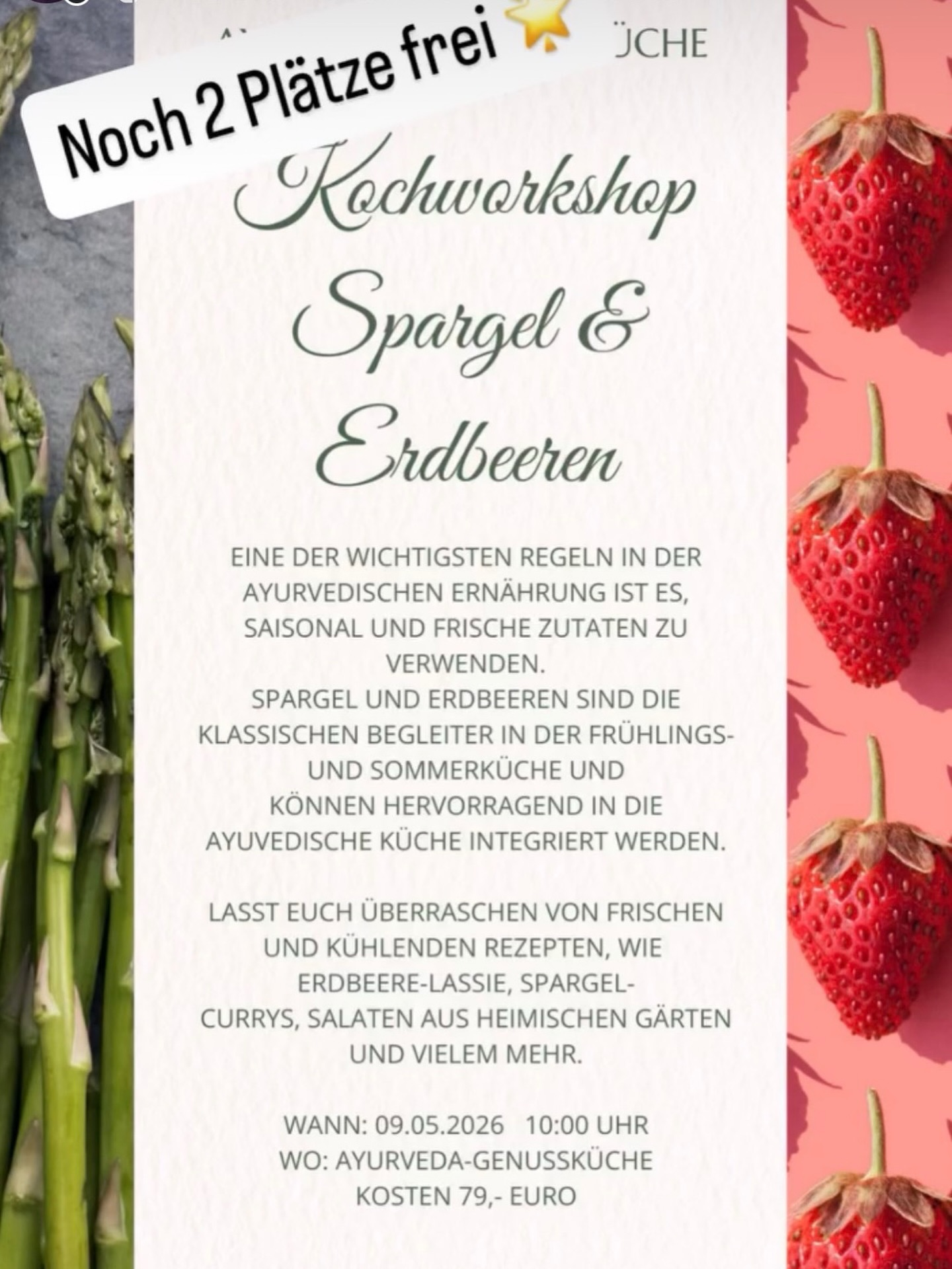 Lust auf Spargel?
Spargel einmal anders❣️
Kochkurs 👩🍳👩🍳👩🍳
Wann: 09.04.2026 um 10 Uhr
Wo: 51597 Morsbach
#spargel #spargelliebe #frühlingszeit #leichtundlecker #gesundessenmachtglücklich