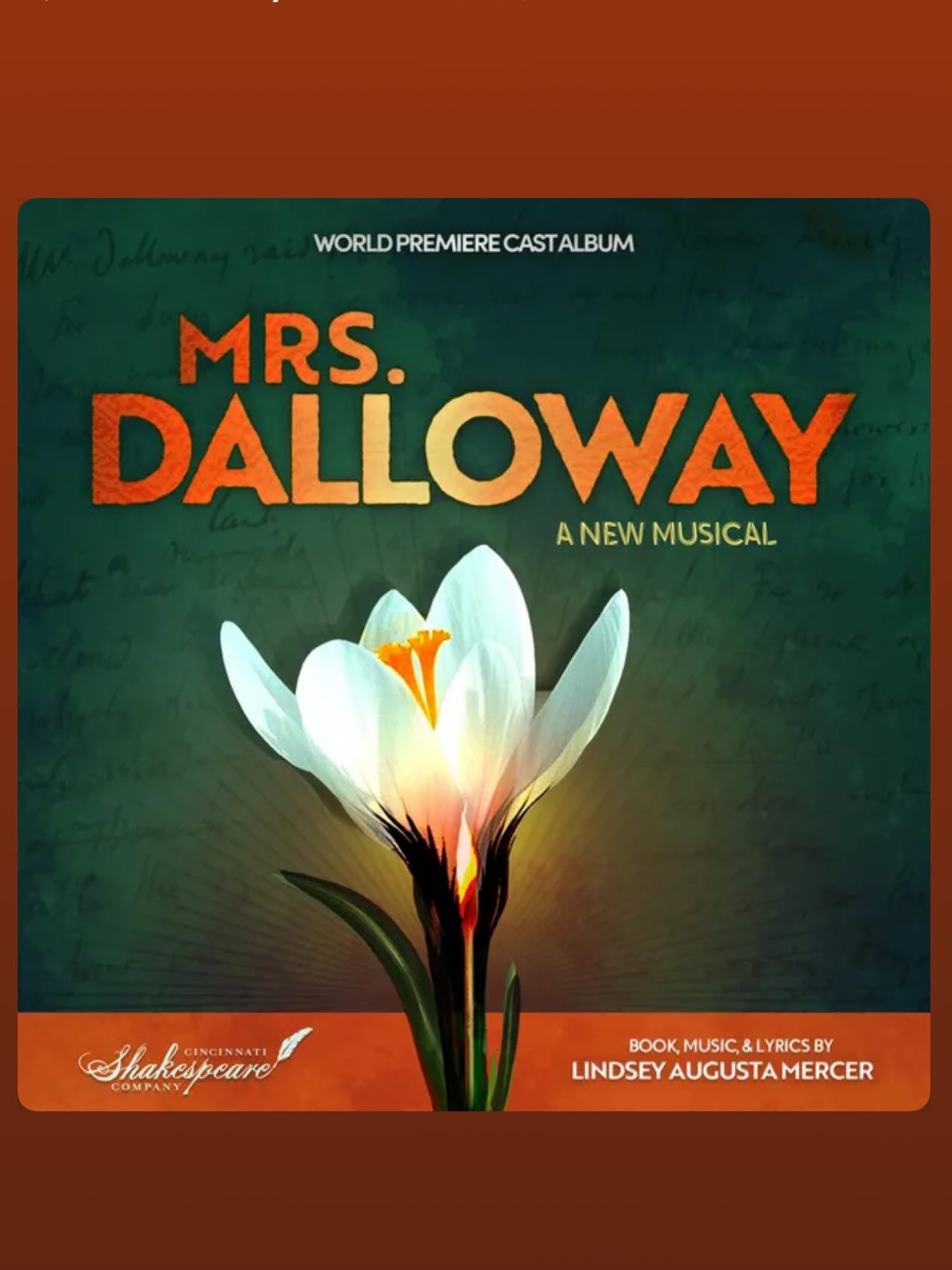 The Mrs. Dalloway OCR is out today.
It’s my first cast recording and I couldn’t be prouder. @linds_augusta has created something beautiful and emotional and new, and I’m continually so honored to have been a small piece of its becoming, surrounded by the best humans in the world.
I leave for China tonight, and I’ll have these angel voices in my ears as I fly. I highly recommend you do the same :)
Out now on all streaming platforms!
@mrsdallowaymusical