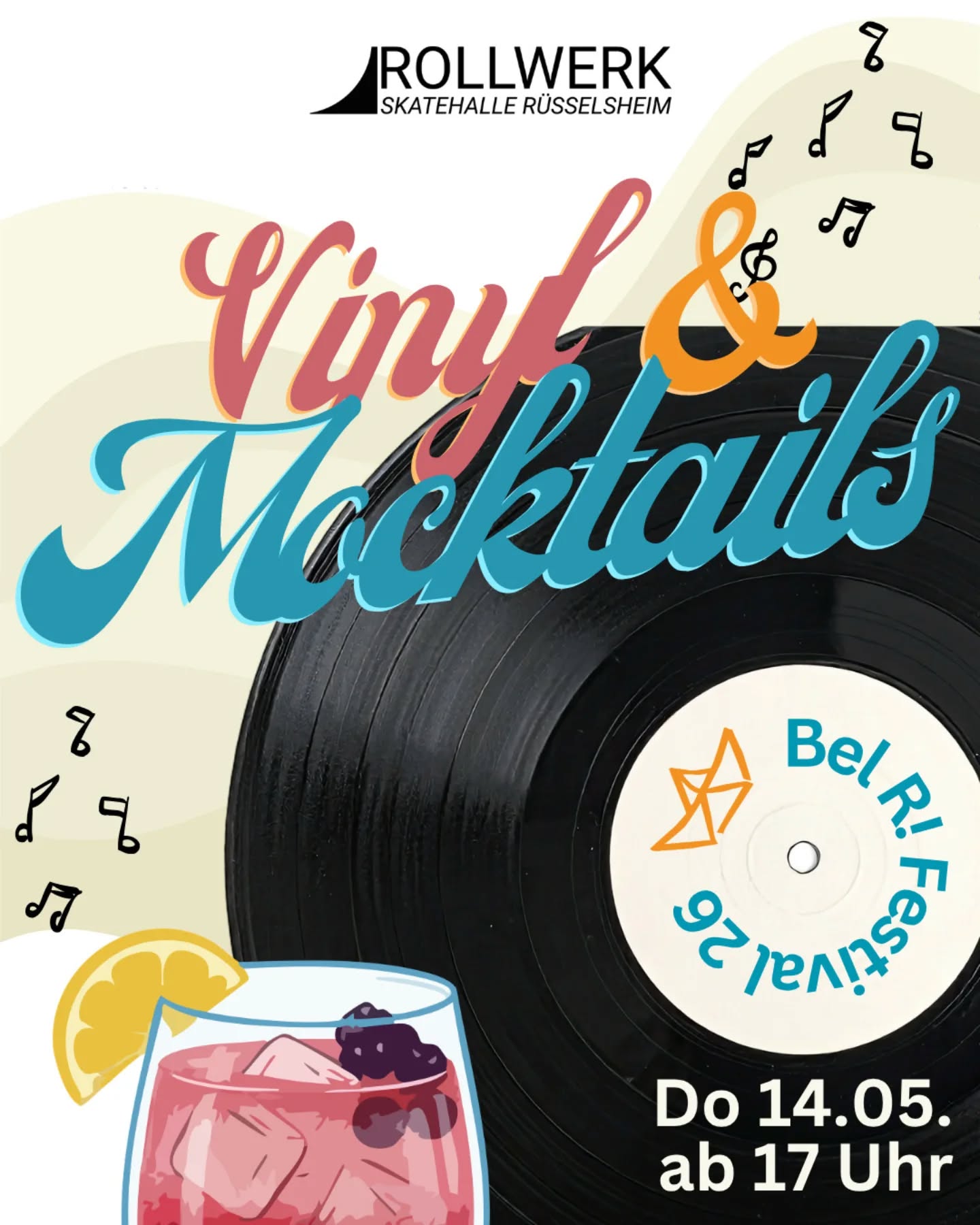 🎶 Vinyl & Mocktail Lounge im Rollwerk – 14.05. 🎶
Im Rahmen des Bel-R!-Festivals laden wir euch zu einem ganz besonderen Feierabend ein: entspannt, stilvoll und komplett alkoholfrei. 🍹✨
Freut euch auf feinste DJ-Sounds – natürlich von Vinyl! @simoncan_ & Friends bringen ihre Plattensammlungen mit und sorgen für warme, authentische Beats in gemütlicher Lounge-Atmosphäre.
Dazu servieren wir euch kreative und erfrischende Mocktail-Variationen – perfekt für alle, die bewusst genießen und trotzdem nichts vermissen wollen. 🙌
Gerade am Vatertag setzen wir ein Zeichen: Feiern geht auch entspannt, genussvoll und ohne Alkohol.
🌿 Start: 17 Uhr
☀️ Location: Rollwerk (bei gutem Wetter auch auf der Terrasse)
🎟️ Eintritt: kostenlos
Kommt vorbei, lehnt euch zurück, genießt den Sound und lasst den Tag entspannt ausklingen.
#VinylLounge #Mocktails #BelAirFestival #Rollwerk #GoodVibesOnly