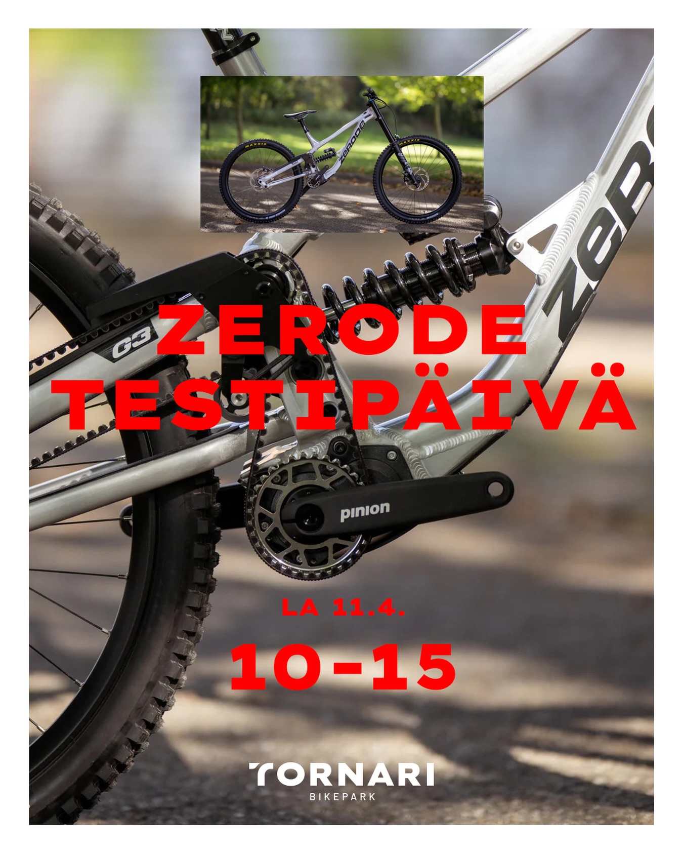 Zeroden testipäivä! 🔥🔥
👉 Lyhyellä varoitusajalla tarjoutui mahdollisuus Zeroden testipäivään. Tule testaamaan tätä DH:n maailmancupissakin menestystä niittänyttä ja viimeisintä teknologiaa edustavaa “vaihdelaatikko-pyörää” sen luonnollisessa ympäristössä ⛏️⛏️
✅ Ajettavana Zerode G3 (koot S ja L)
✅ Aikataulu: la 11.4. klo 10-15
Nähdään mäellä! 🫡