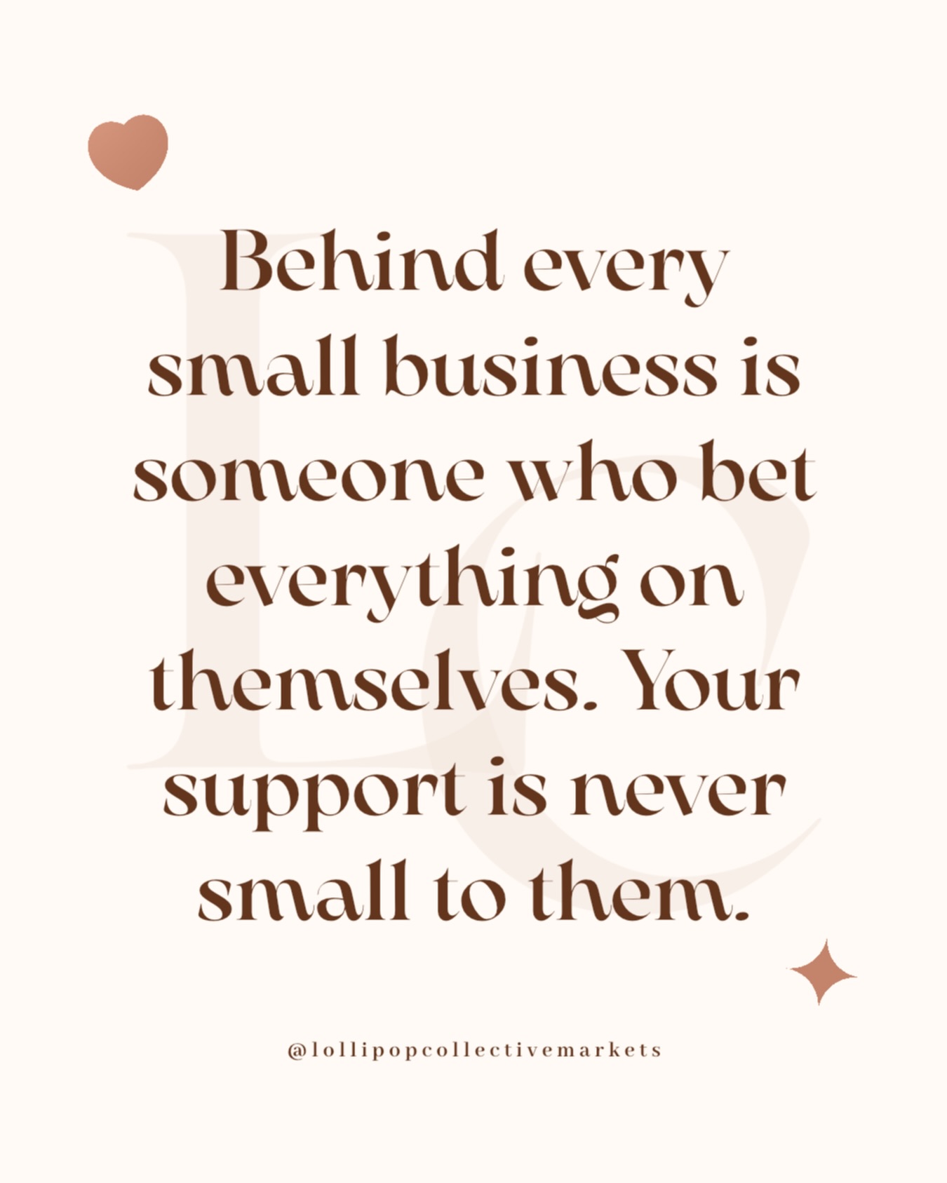 Every small business owner you’ve ever supported made a choice most people never dare to make.👏🏻
They left the safety net. They backed themselves. They showed up every single day not knowing if anyone would show up back…..
And you did!
You’ll probably never know how much your choice meant but they do.🧡
Next time you’re choosing between easy and meaningful, choose the small business. Someone bet everything on that moment. 🎁✨
Tag someone who quietly shows up for small business every time 👇