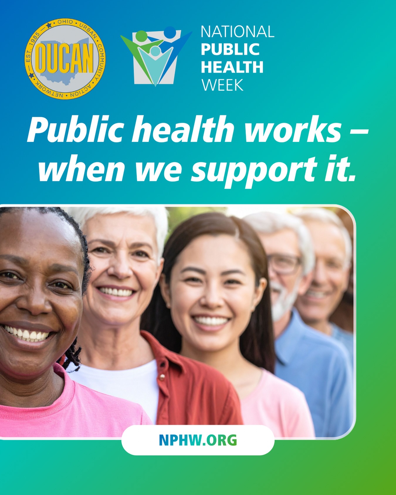 OUCAN is celebrating National Public Health Week 2026 this week! We invite all Americans to renew their commitment to strengthening the systems, science, and community partnerships that keep us healthy. The science behind public health is the reason most children live past the age of five and most adults live well into later life. Public health science delivered vaccines, sanitation, seatbelts, and safer workplaces – all things worth celebrating!