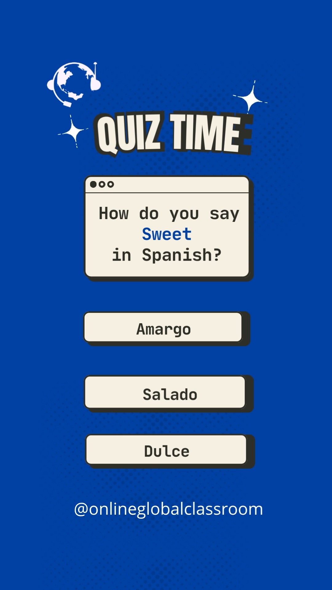 Can you use this word in a sentence? Write it in the comments!
#Quiztime #Trivia #Learnonline #LanguageFun #SpanishChallenge
