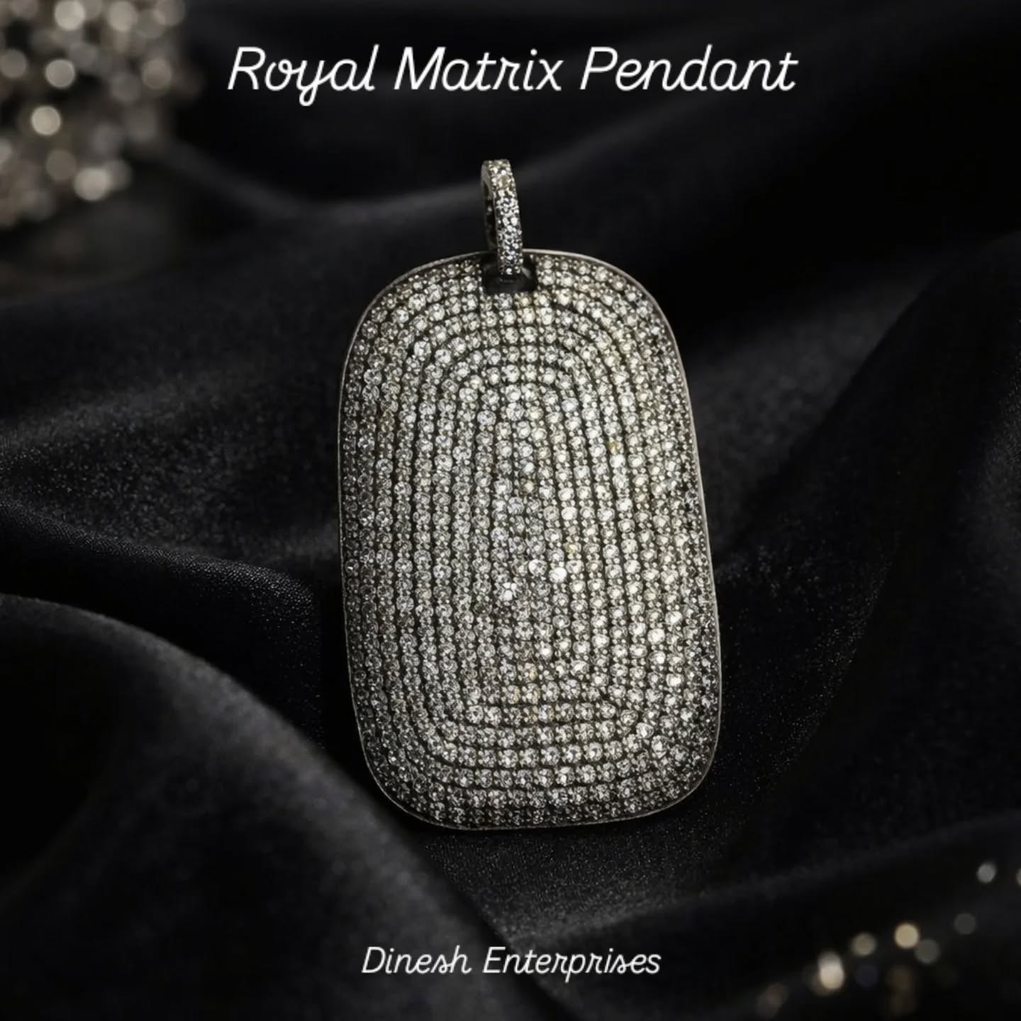“Royal Matrix Pendant”
A regal masterpiece with a perfectly structured diamond arrangement, giving a look of organized brilliance and luxurious power.
Dinesh Enterprises
#silverpendant #silverjewellery #diamondpendant #naturaldiamonds ##luxuryjewelry