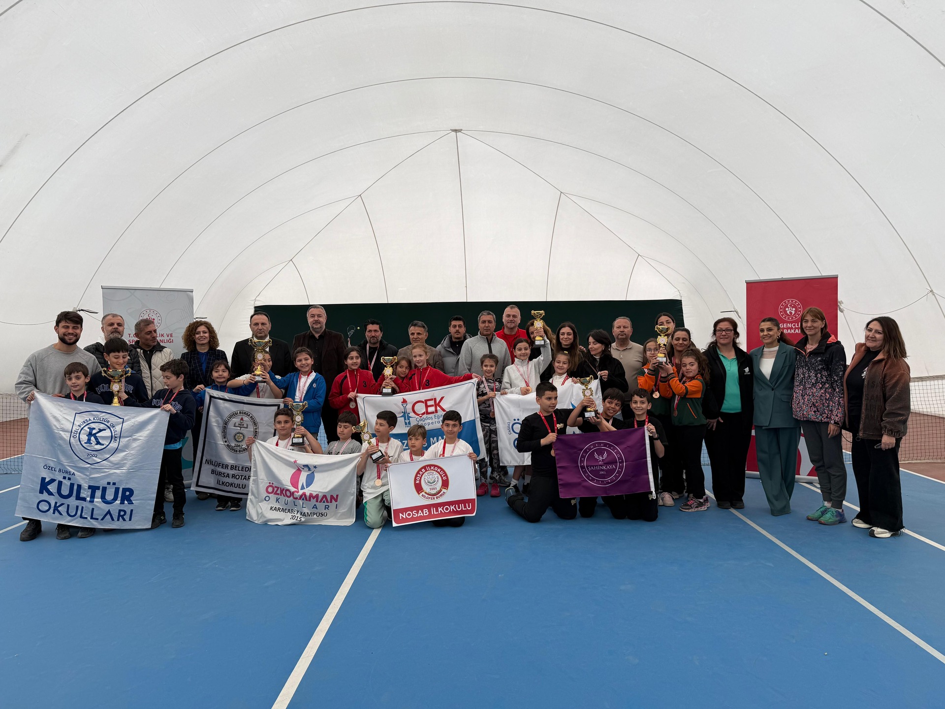 Bursa Gençlik ve Spor İl Müdürlüğü Okul Sporları tarafından düzenlenen Minikler İl Birinciliği’nde, kulübümüz ile NOSAB İlköğretim Okulu iş birliğiyle… Bursa Gençlik ve Spor İl Müdürlüğü Okul Sporları tarafından düzenlenen Minikler İl Birinciliği’nde, kulübümüz ile NOSAB İlköğretim Okulu iş birliğiyle…