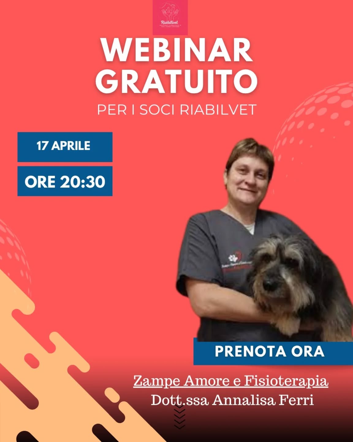 🎥 WEBINAR RIABILVET – NON PERDERLO
🐾 Introduzione alla Traumatologia Sportiva
Il paziente sportivo non è un paziente “normale”.
È più esposto a: ⚡ microtraumi
⚡ sovraccarichi
⚡ infortuni complessi
E richiede un approccio completamente diverso.
👩⚕️ Relatrice: Dott.ssa Annalisa Ferri
Medico Veterinario Fisiatra e punto di riferimento nella riabilitazione e medicina sportiva veterinaria.
✔ Esperienza clinica avanzata
✔ Veterinario di gara
✔ Approccio pratico e applicabile da subito
📅 17 Aprile
🎯 Gratuito per i soci RIABILVET
🧠 Cosa imparerai:
🔹 Principi base della traumatologia sportiva
🔹 Lesioni più frequenti nel cane sportivo
🔹 Come riconoscere precocemente i traumi
🔹 Strategie riabilitative efficaci
🔹 Prevenzione e ritorno all’attività
⚠️ Questo webinar è per te se:
✔ lavori con pazienti attivi o sportivi
✔ vuoi migliorare i tuoi risultati clinici
✔ vuoi fare un salto di livello nella riabilitazione
🚀 Perché partecipare?
Perché oggi non basta trattare l’infortunio.
👉 Devi capire come e perché succede
💬 La differenza tra un buon veterinario
e uno che lavora con atleti… è nella preparazione.
🎟️ Accesso riservato ai soci RIABILVET
👉 Non sei ancora socio? Questo è il momento.
#Riabilvet
#VeterinaryRehabilitation
#VeterinarySportsMedicine
#TraumatologiaSportiva
#FisioterapiaVeterinaria
VetEducation
WebinarVeterinario