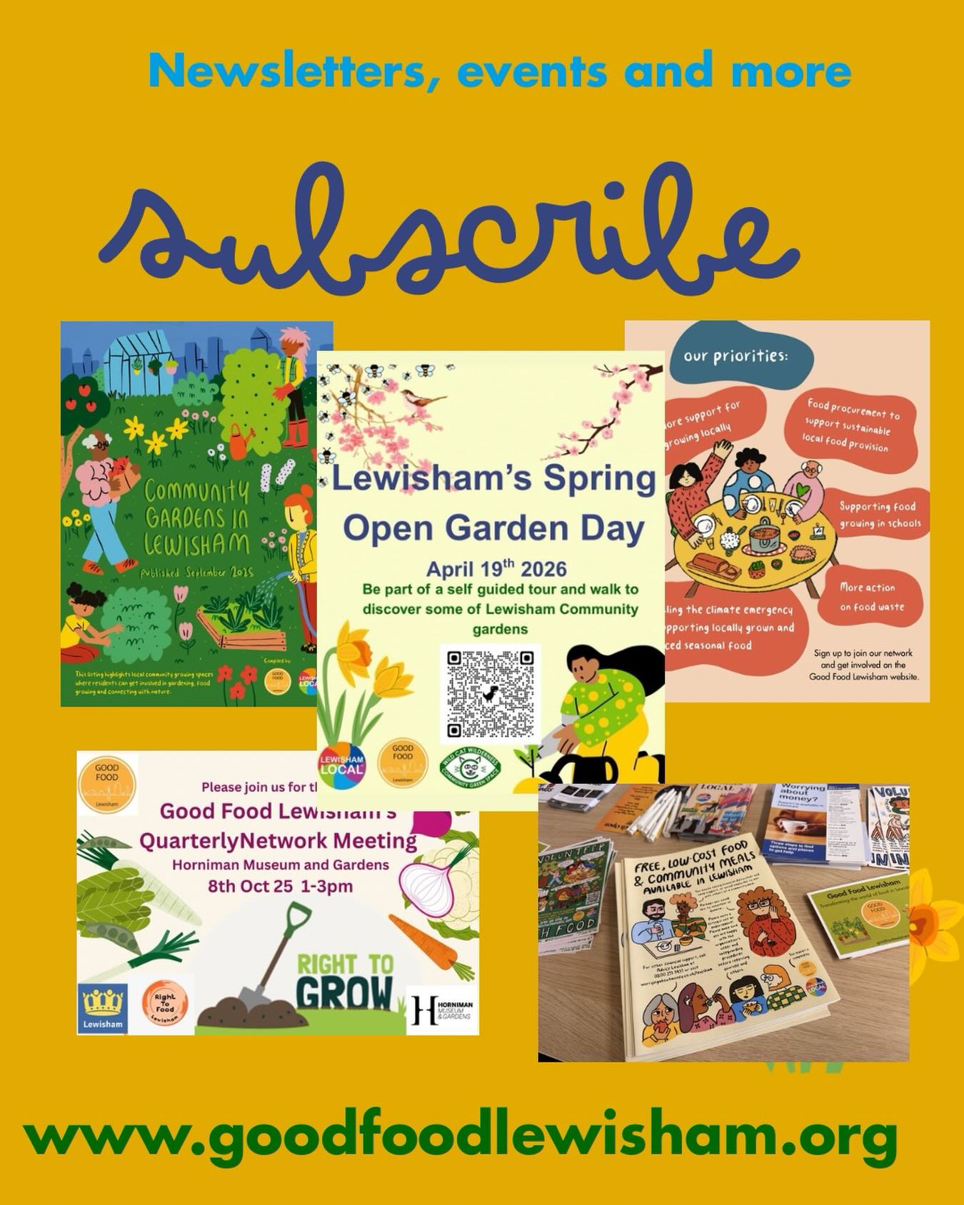 Are you subscribed to get our mailing list? Get to hear about events, newsletters and more www.goodfoodlewisham.org Link in bio