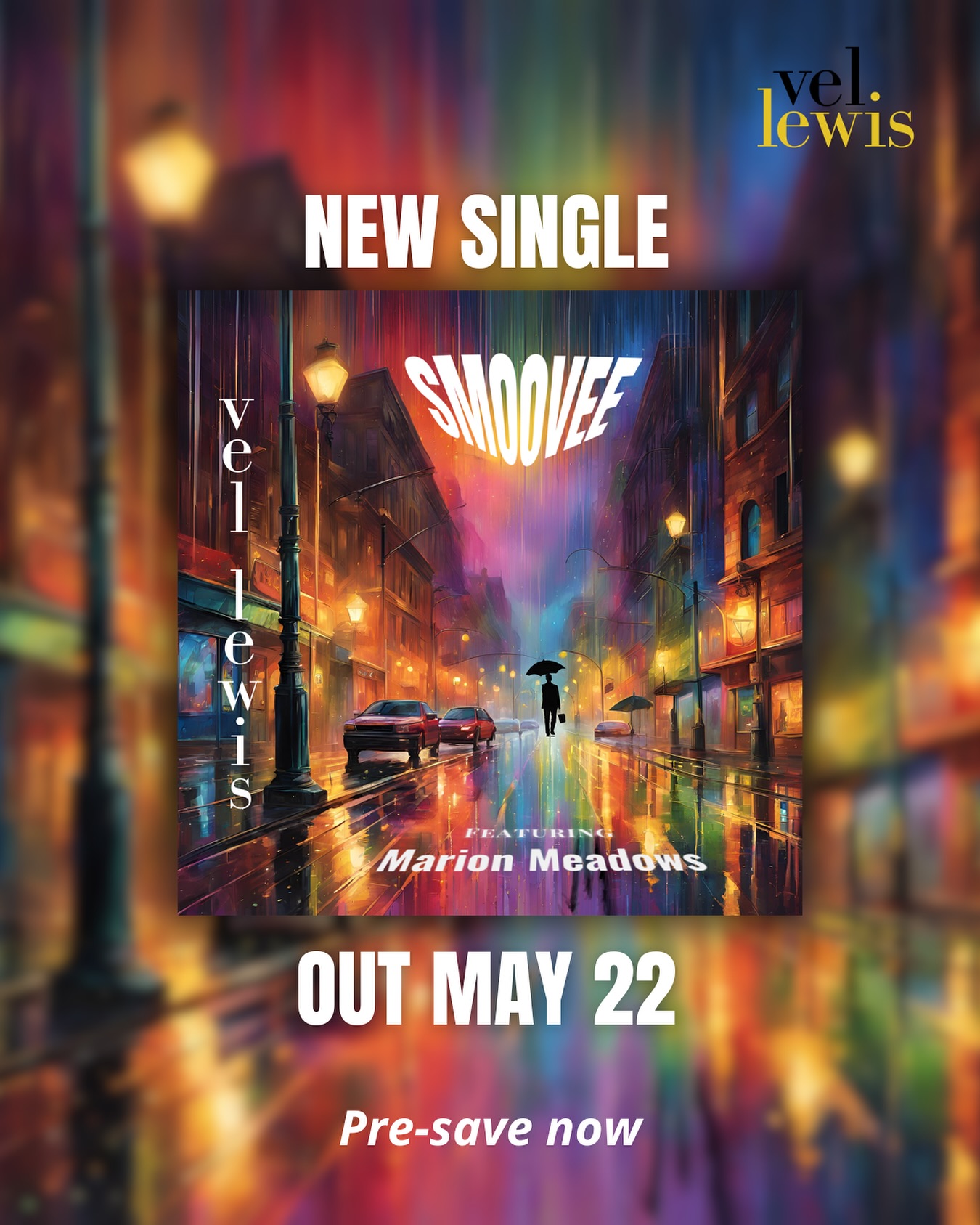 Smoovee. By Vel Lewis. Featuring Marion Meadows.
Out May 22 on all digital platforms. Pre-save now.
Follow Vel Lewis Music for more!
#VelLewisMusic #Smoovee #jazz #hammondorgan #hamfam #organ #music #newsingle #MarionMeadows #presave #youtube #spotify #applemusic #amazonmusic