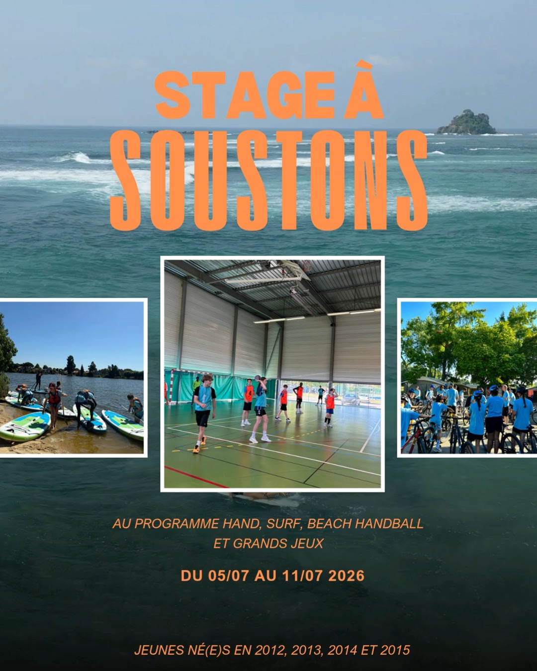 SÉJOUR D'ÉTÉ ☀️🌊🤾♂️
Le Comité Départemental de Handball du Val d’Oise est ravi d’annoncer la 3e édition du PLAI’HANDBALL & SURF,
Du 05 au 11 juillet 2026 !
Inscris-toi grâce au lien dans de notre bio avant le 1er Mai pour participer !
Destination Soustons dans les Landes 🏖️
Au programme :
- Pratique du Handball et du Beach-Handball
- 2 sessions d’initiation au surf
- Grand Jeux
- Moments de convivialité et de partage
Le séjour est ouvert aux licenciés et licenciées né(e)s entre 2012 et 2015 🧡🖤
#valdoise #handball #plage #sejour #surf #vacances