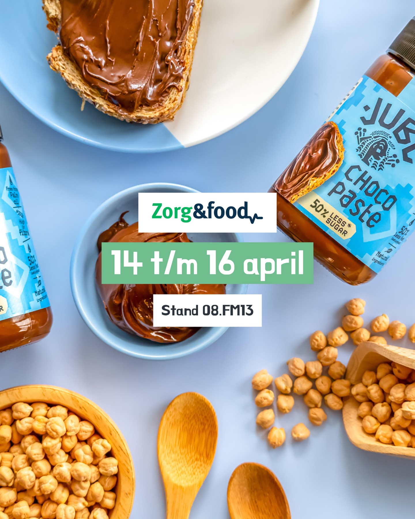 A.s. maandag is het zover! Drie dagen lang zijn wij te vinden op zorg_en_food in de Jaarbeurs Utrecht.
Bezoek ons op stand 08.FM13 en maak kennis met onze gezondere chocopasta:
✔️ 50% minder suiker dan gemiddelde chocopasta
✔️ Vezelrijk
✔️ Gemaakt met 40% kikkererwten
✔️ Plantaardig
✔️ Dagkeuze volgens het Voedingscentrum
✔️ Vrij van gluten, lactose, noten, pinda’s, sesam en soja
Een bewuste keuze die bijdraagt aan betere voeding, zonder in te leveren op smaak.
Kom langs, proef zelf en ontdek wat Jubl®️ kan betekenen binnen jouw organisatie!
Aanmelden kan gratis via link in de bio!