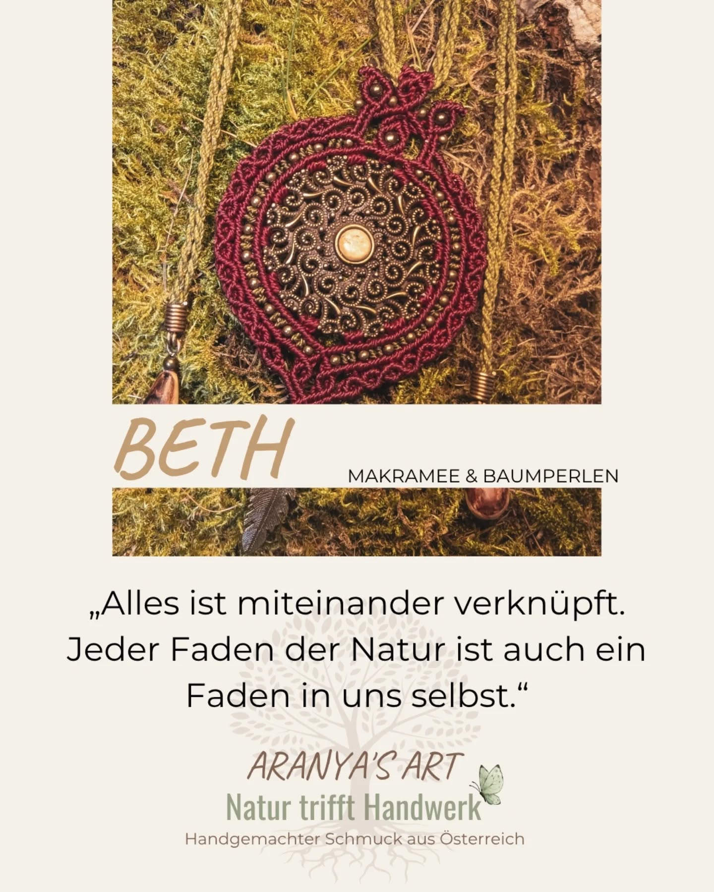 💫Einzelstück 🌳🤎BETH 🤎🌳
Makramee trifft Baumperle
Darf ich vorstellen:
BETH – eine besondere Halskette, die die Essenz des Waldes ✨ in sich trägt.
🌳Die Birke (Beth) ist ein Symbol für Licht, Freude und einen strahlenden Neuanfang. Die wunderschöne, einzigartige Baumperle im Mittelpunkt und an den Enden als Tropfen an dieser Makramee Kette sind wie kleine, kostbare Kapseln voller Lebenskraft.
🌿Sie erinnert daran, dass auch im Unvollkommenen und Wilden der Natur die größte Schönheit liegt.
Jeder Faden, jede Windung des Makramees, huldigt der zarten Stärke dieses Baumes.
❤️BETH ist nicht nur eine einfache Halskette, mit wunderschönen Mandala ornament, sie ist Dein persönliches Symbol für
✨Neubeginn
✨Magie des Waldes
✨Pure, Kraft der Natur
Wenn dir meine Arbeit gefällt, lass es mich gerne in den Kommentaren wissen 🫶🏼 ✨ 🌿
Die Makramee & Baumperlen-Kette "Beth" findest du in meinem Onlineshop www.aranyasart.at
👉🏼 Link in Bio 👈🏼
💌Herzliche Grüße
Katharina
@aranyasart
#AranyasArt #MakrameeSchmuck #Keltisch #Birke #Baumperle Beth NaturSchmuck Neubeginn Handgemacht Birkenholz makrameemandala makrameehalskette laakirchen oberösterreich🇦🇹 linhasitacord baumperlenschmuck