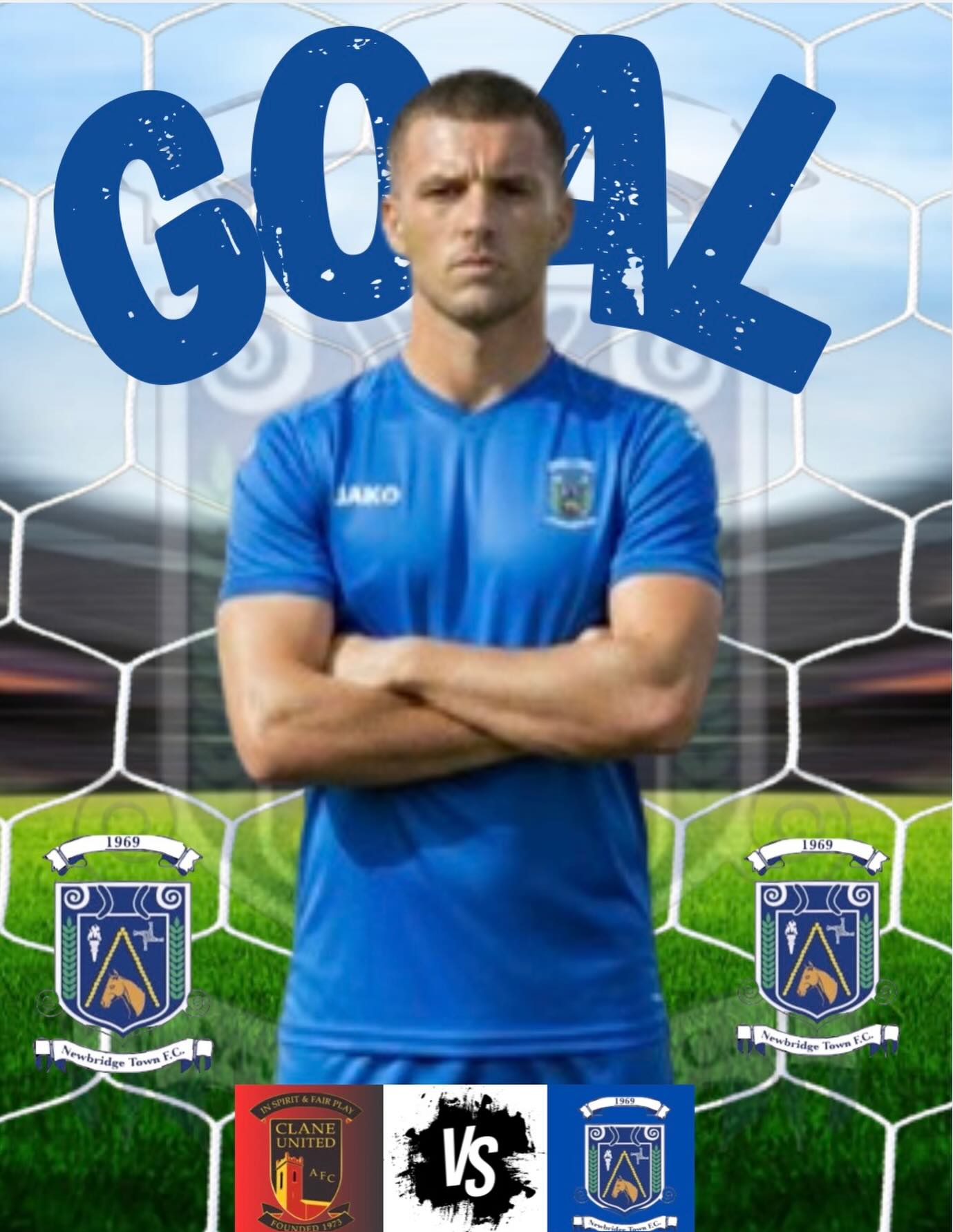 Nathan McAuley levels for Newbridge Town FC deep into injury time