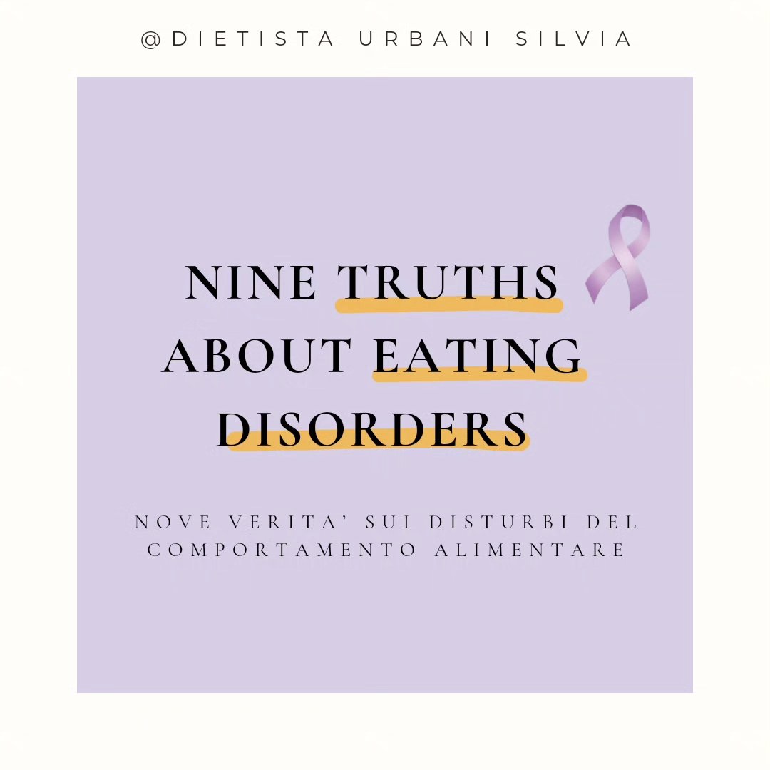 Il 15 marzo si celebra la “Giornata nazionale del Fiocchetto Lilla", dedicata ai disturbi dell'alimentazione.
In questa occasione ho pensato di condividere le "9 verità sui disturbi alimentari": nel 2014 la Dott.ssa Bulik al Congresso del National Institute of Mental Health ha presentato una conferenza dal titolo “9 Eating Disorders Myths Busted”, dove ha riassunto le sue considerazioni in nove verità che sono ormai radicate nella comprensione clinica dei disturbi alimentari.
Questi contenuti ci aiutano a sfatare miti comuni e comprendere meglio i disturbi dell'alimentazione.