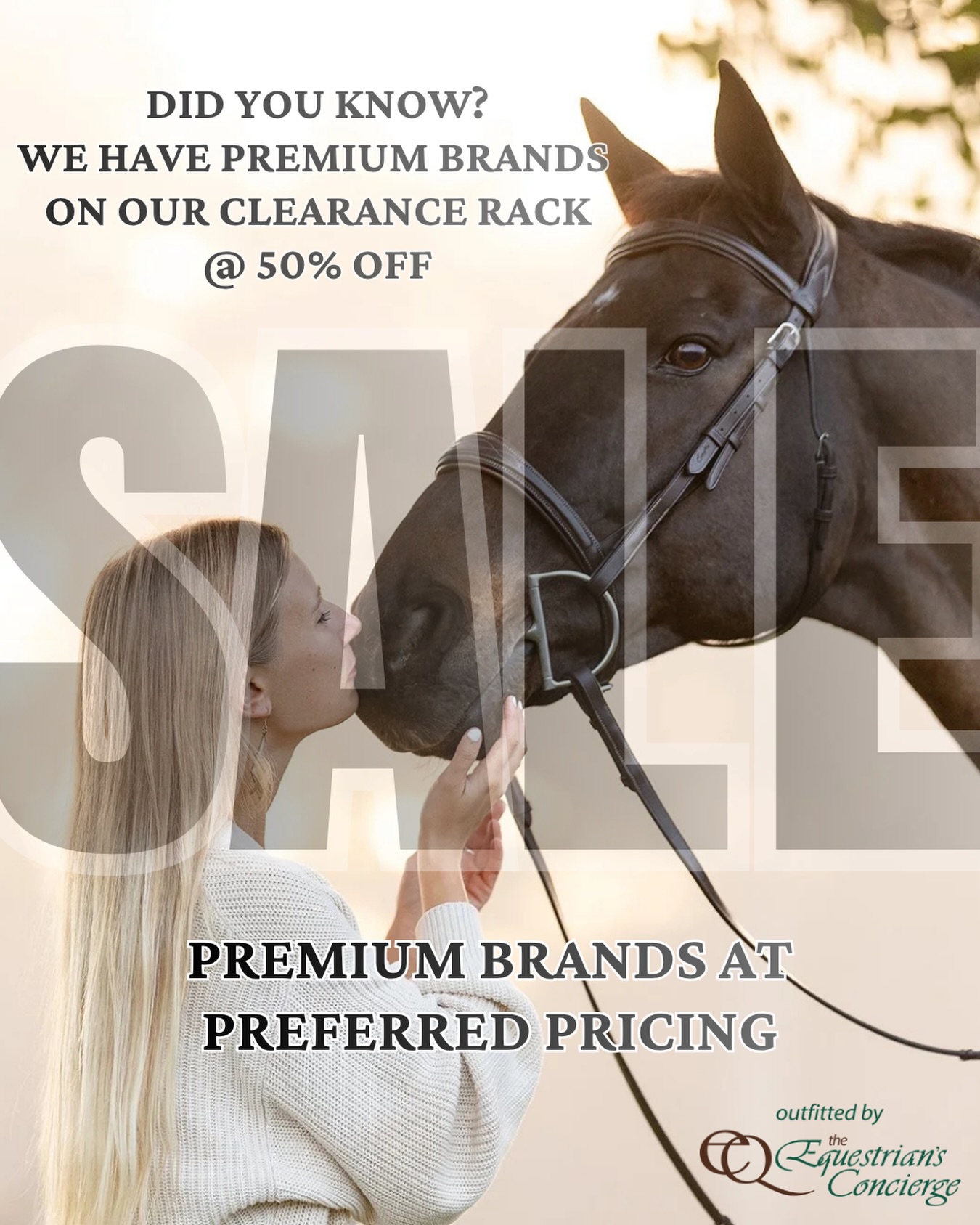 Did you know? 👀
Our clearance rack is hiding some serious gems…
✨ Premium brands
✨ Exceptional quality
✨ Preferred pricing you won’t believe
It’s one of those “you have to see it” moments—stop in and discover what’s waiting.
#OutfittedByEQ #Style #HunterJumper #Dressage #deals