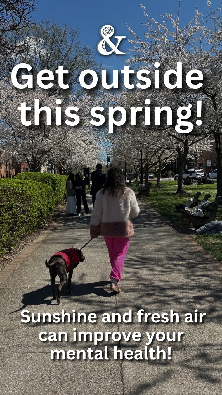 Getting outside isn’t just a “nice idea.” It has real, measurable effects on your brain and body.
Sunlight helps regulate your circadian rhythm, which supports more consistent sleep and energy levels. It also plays a role in serotonin production, a neurotransmitter connected to mood, focus, and overall sense of wellbeing.
Fresh air and natural light can also help lower cortisol levels over time, signaling to your nervous system that it’s safe to come out of a heightened stress state. Even brief exposure (like a short walk or a few minutes in the sun) can help shift your level of activation.
And this time of year, with longer days and more consistent light, your body has more opportunities to benefit from those signals. A few intentional minutes outside each day can be enough to make a difference!
Save this as a reminder to step outside today.
#MentalHealthScience #WashingtonDCtherapist #DCTherapy #DMVTherapist #MindAndBodySolutionsDC