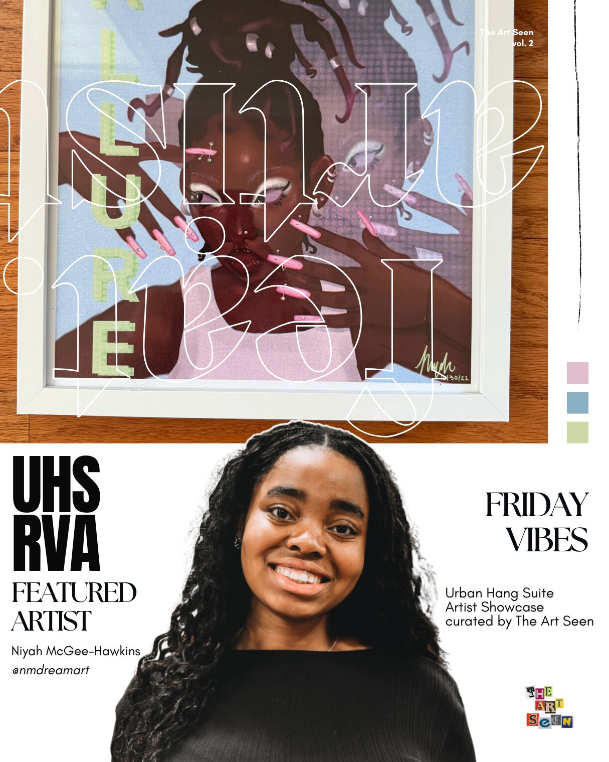 Fridays at the Suite are always a vibe... and this coming Friday April 17th is no exception.
From 6-8p, we’re spotlighting the work of featured artist Niyah McGee-Hawkins — bringing her vision, story, and energy into the space for an evening you don’t want to miss.
There’s something different about experiencing the work in person... the details, the feeling, the connection. Come take your time and tap in with it and the artist.
We’ll have the music setting the tone, house-made signature items, all the café drinks, and a curated selection of Black-owned wines to sip and enjoy.
See you at the Suite for a Friday Vibe!