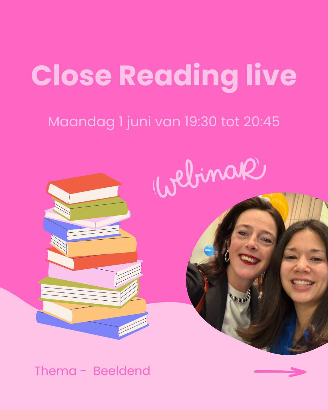 🎨 Webinar update!
De boeken voor de laatste editie van de webinar Close Reading live van dit schooljaar zijn bekend! Het thema is Beeldend en zoals je van ons gewend bent hebben we daar zes rijke teksten bij gekozen. Van de zes boeken in de slides in dit bericht bereiden Nadia en ik onafhankelijk van elkaar een sessiereeks voor. Wat we hebben gelezen en bedacht bespreken we live op maandag 1 juni aan de online deelnemers van onze webinar.
We verwerken de zes besproken teksten in een e-book waar nog negen andere reeksen in staan bij teksten die passen bij het thema Beeldend.
We zien je graag op maandag 1 juni online van 19:30 tot 20:45 uur. Aanmelden kan via www.reneevaneijk.com/webinar.
Kaartje voor de webinar € 19
Kaartje voor de webinar + e-book € 25
Heb je vragen? Stel ze via DM of laat ze achter onder dit bericht.