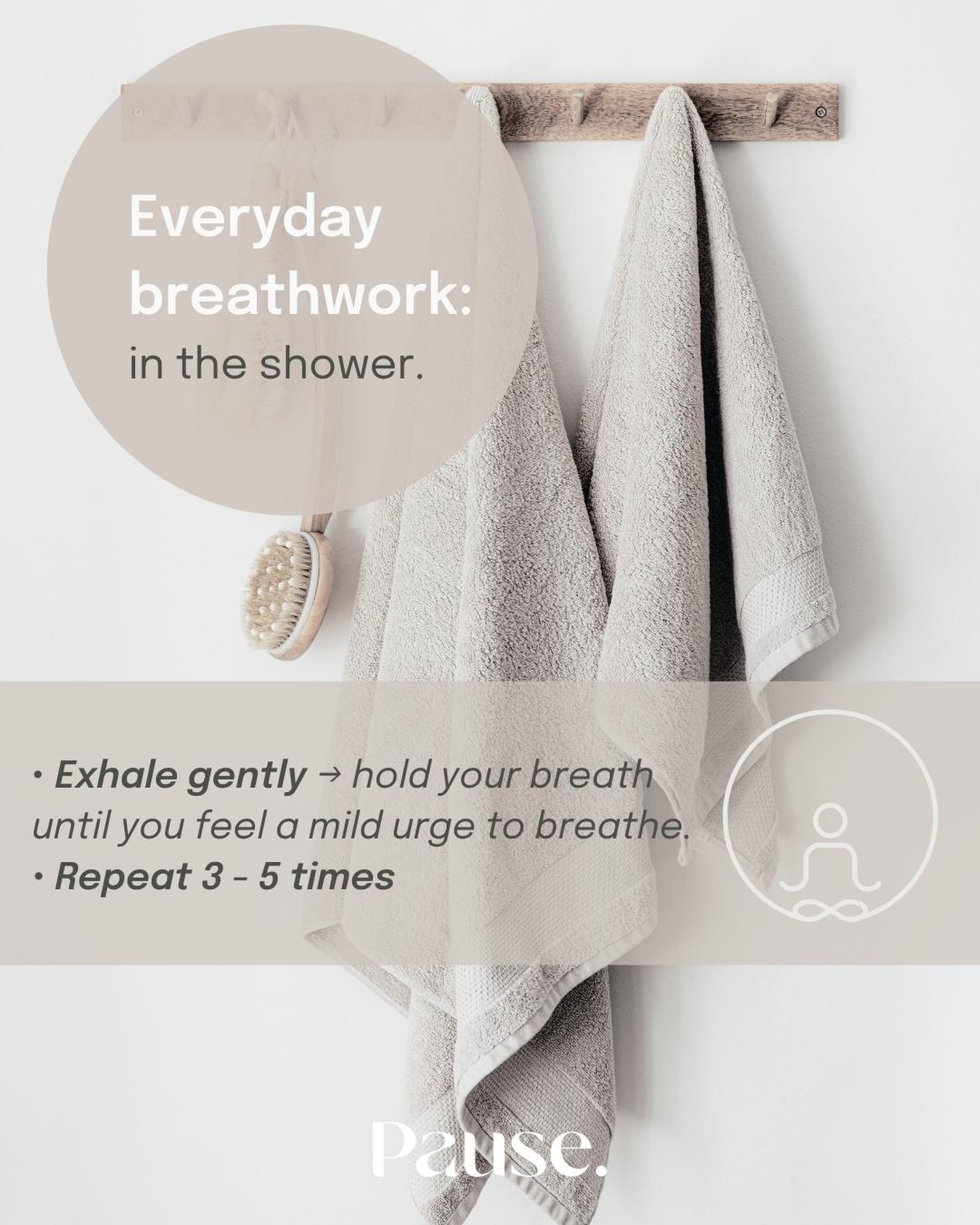Everyday breathwork. 🧘♀️
Your shower can double as a simple breathing practice.
Gently exhale, then hold your breath until you feel a mild urge to breathe. Repeat three to five times.
It's a small way to wake up the system and bring more awareness to your breathing. 🚿
#everydaybreathwork #mindfullife #breathworkmelbourne #mindfulmoments #breathingexercises