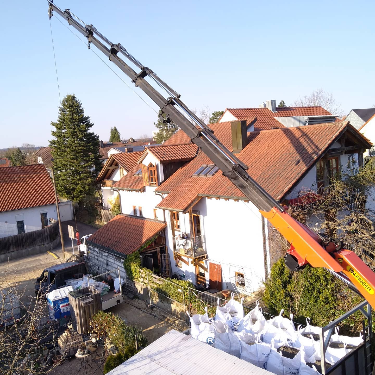 Gründach#Flachdach#Kran#Dachdecker#pk60002#Dachgarten#extensive Dachbegrünung