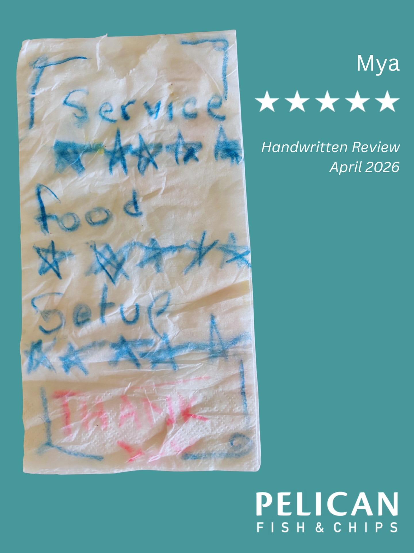 ✏️ Look what one of our young customers left for us this week 💕🥹
It makes us so happy to see every generation enjoying our food 🙌🏼 Easter holidays aren’t complete without a visit to The Pelican 🐟
#thepelicanfishandchips #supportlocal #easterholidays