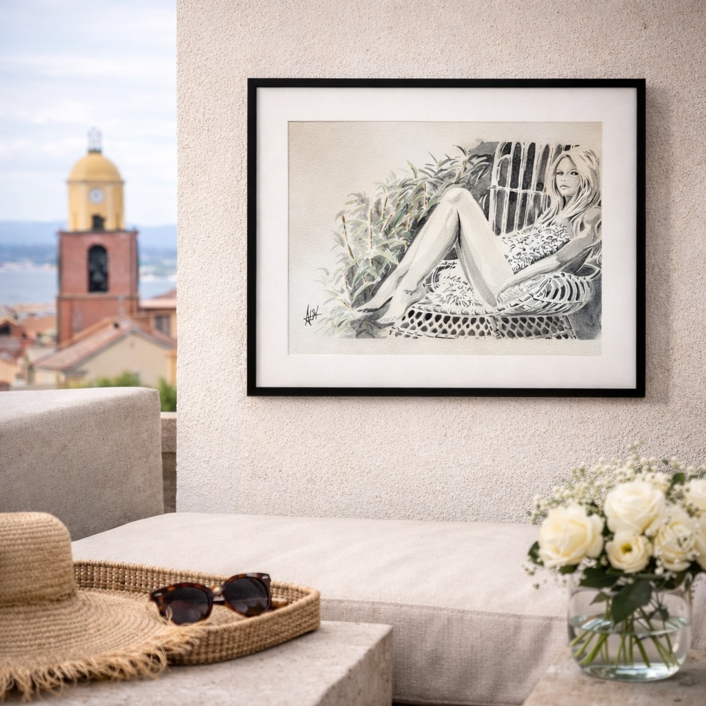 Dolce Farniente
Une évocation libre de Brigitte Bardot par ALIN, dans une aquarelle où légèreté, lumière et élégance se rencontrent.
Cette année, la galerie dévoile également toute une sélection d’aquarelles inédites, révélant une autre facette de son univers artistique.
Des œuvres à découvrir en galerie et en ligne.
#ArtContemporain #Aquarelle #SaintTropez #BrigitteBardot #ALIN