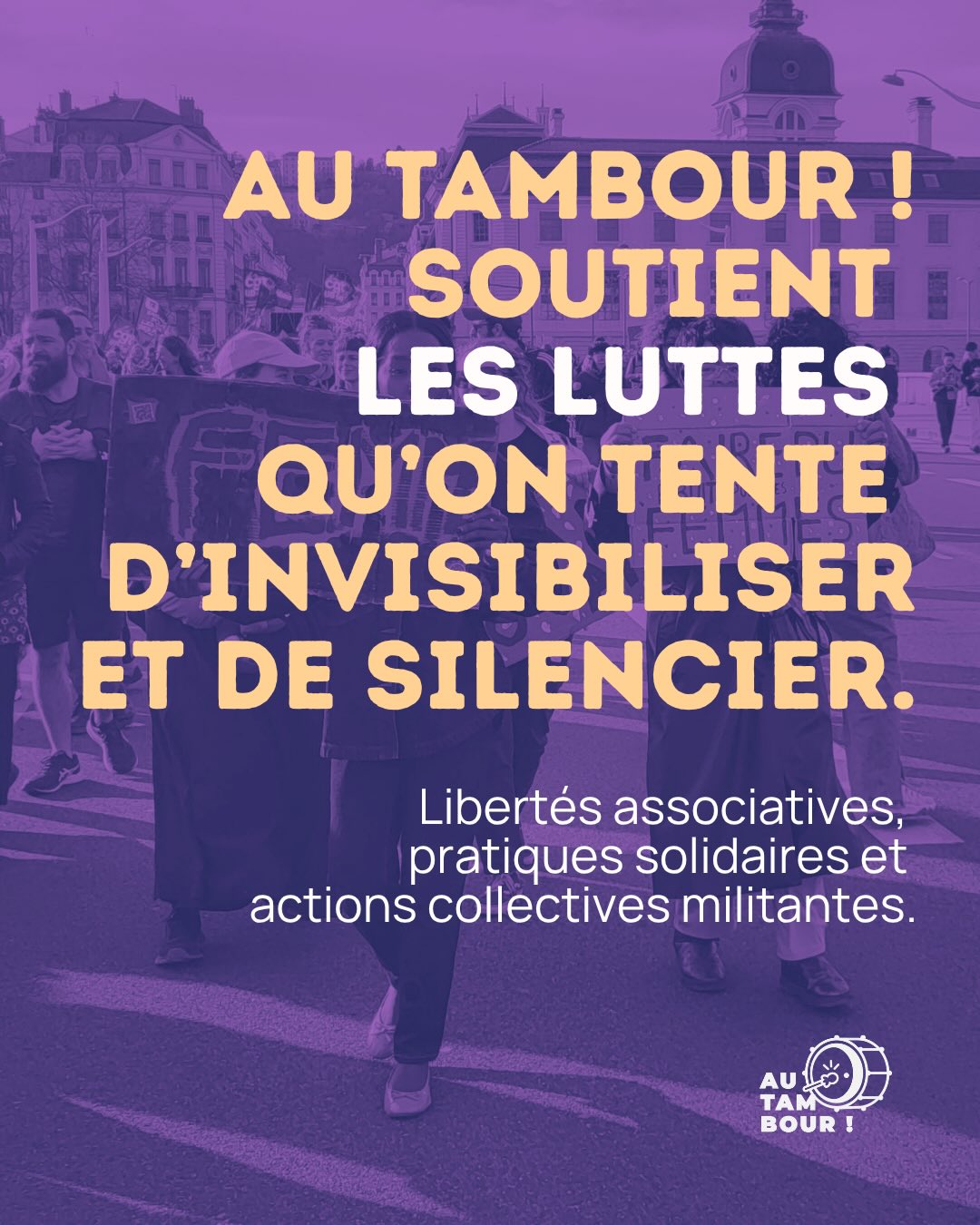 Au Tambour ! soutient les personnes, les orgas, les luttes quâon tente dâinvisibiliser et de silencier.
đšAujourdâhui en France et presque partout dans le monde, les luttes pour la dignitĂ© et les droits humains, contre la xĂ©nophobie et le racisme sont rĂ©primĂ©es et criminalisĂ©es.
Alors que les libertĂ©s associatives sont menacĂ©es et que les organisations fĂ©ministes et antiracistes, qui dĂ©fendent lâĂ©galitĂ©, lâhospitalitĂ© et les droits fondamentaux, font face Ă dâimportantes coupes budgĂ©taires, les mouvements anti-choix et anti-droits, eux, sont largement financĂ©s et soutenus.
Sur ces sujets, on vous conseille la lecture de 2 ouvrages publiĂ©s aux @editions_textuel đ
LâĂ©tat contre les associations - Anatomie dâun tournant autoritaire (2025) dâAntonio Delfini et Julien Talpin đ
La solidaritĂ© nâest pas un crime (2026) de Sophie Djigo đ
Nos combats sont légitimes et nécessaires.
Nos luttes ont besoin de soutien et de visibilité.
âđ»âđŒâđœâđŸâđż
Vous pouvez nous aider en partageant, en adhĂ©rant Ă lâassociation, et si vous le pouvez, faites un don.Lien en bio.
Merci Ă tous.tes đ