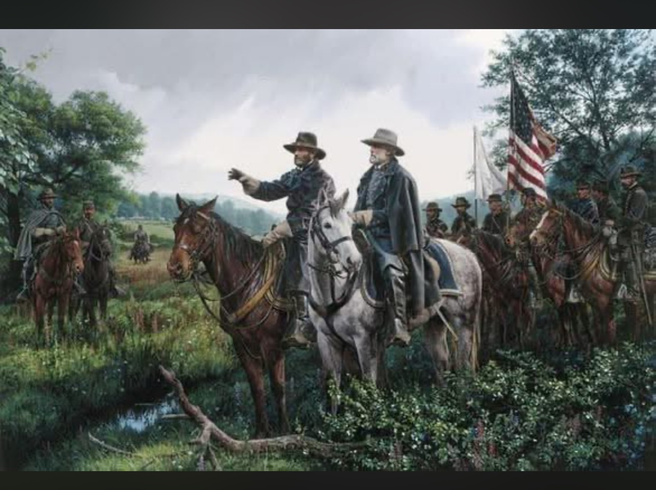 Lee and Grant meet again - April 10, 1865
Generals Lee and Grant held the second of their two meetings on this knoll at Appomattox Court House on the morning of April 10. Grant hoped to enlist Lee’s support in urging the surrender of other Confederate armies, and Lee was intent on working out the final details of surrender.
Lee refused Grant’s request to exert his influence with other armies. But the two officers did resolve details of the surrender. Grant agreed to provide the Confederates with individual parole passes to safeguard their journey home. He would also allow surrendered soldiers to pass free on all government transportation on their way home.
During their two meetings at Appomattox, not a harsh word passed between Lee and Grant. Wrote one Confederate: “General Grant and his men treated us nobly, more nobly than was ever a conquered army treated before of since.” The process of reconciliation had already begun.