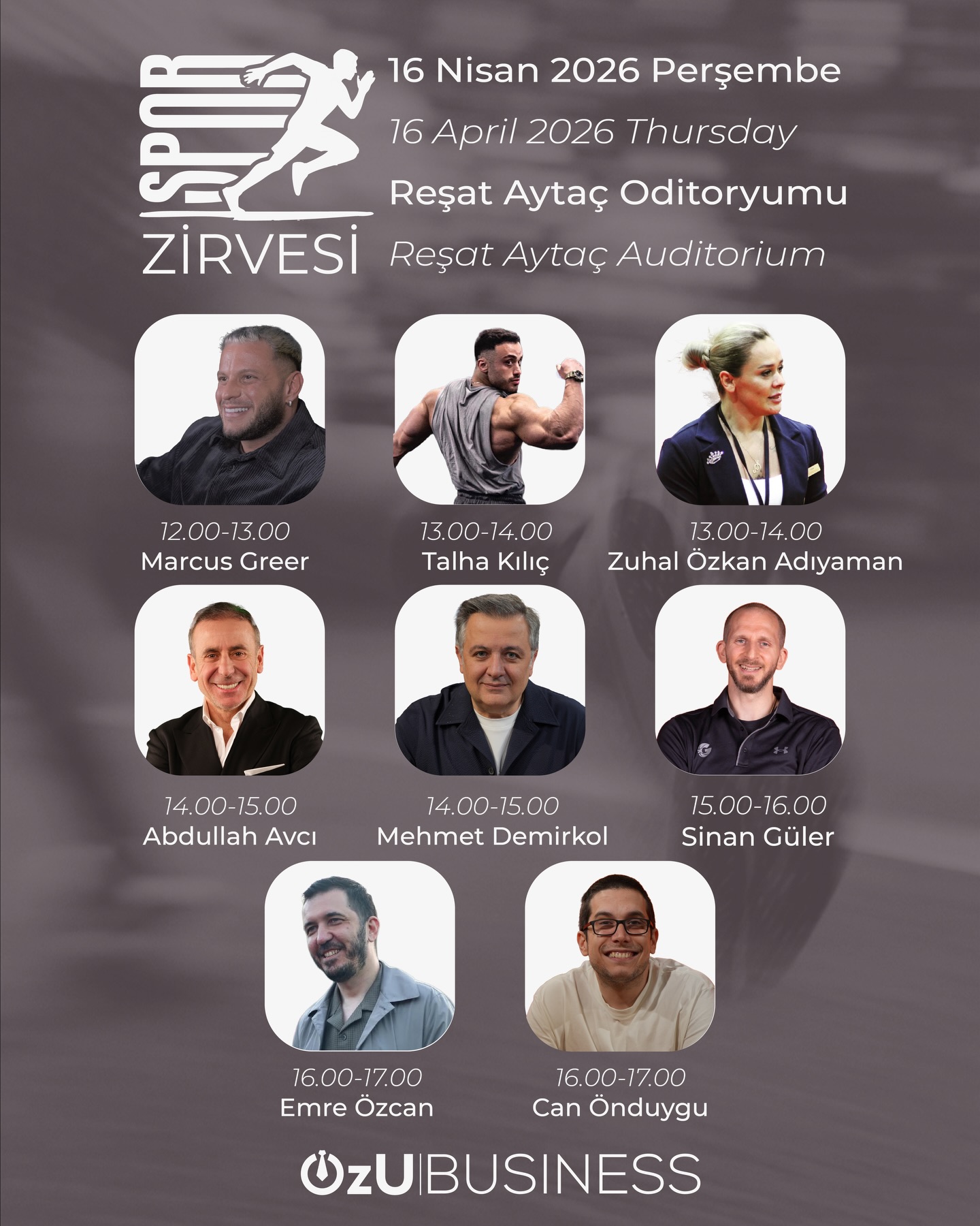 🏃♂️ SPOR ZİRVESİ GELİYOR!
Sporun disiplinini, başarının hikâyelerini ve ilham veren yolculukları keşfetmeye hazır mısın?
📅 16 Nisan
🕛 12:00
📍 Reşat Aytaç Oditoryumu
Spor sadece fiziksel değil, aynı zamanda zihinsel bir güçtür. Bu zirvede hem sahadaki hem hayattaki mücadeleyi konuşacağız.
Yerini al, ilhamı kaçırma. 💥
#OzUBusiness #SporZirvesi #businessasusual