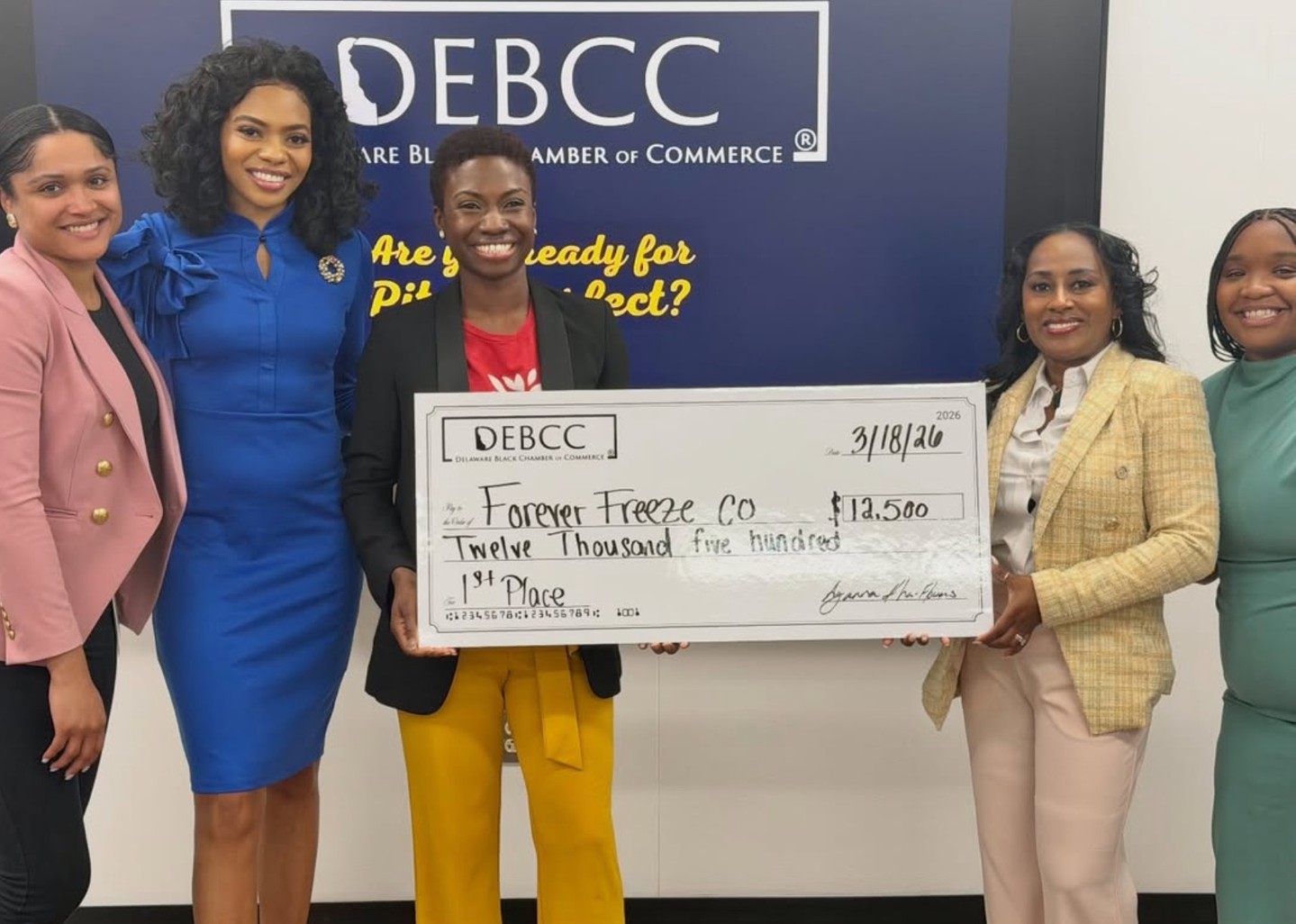 Congratulations to @ForeverFreezeCo. for winning the Grand Prize at @DelawareBlackChamberOfCommerce's Annual Pitch Perfect Competition!
Founder and owner Amira Radovic received $12,500 to help scale her business!
Please join us in celebrating Amira's win! 🙌
#DEBCC #PitchCompetition #ForeverFreezeCo #WilmingtonDE