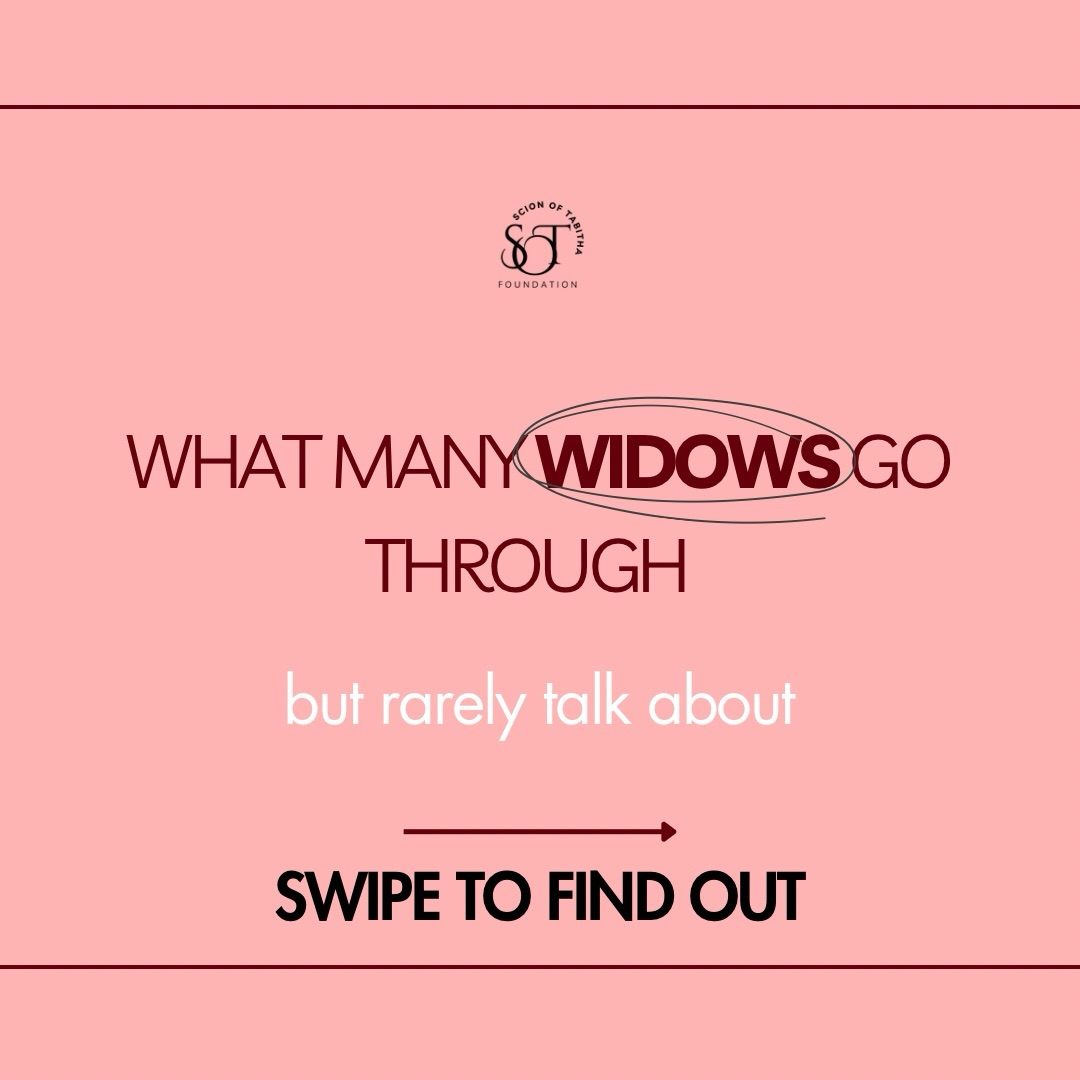 When people think about widowhood, they often think about loss.
But for many women, the reality goes far beyond grief.
It can mean financial instability, social isolation, and the pressure of rebuilding life alone.
These challenges are often unseen but they are very real.
Understanding this is the first step toward meaningful change.
That is why we at Scion of Tabitha are on a mission to assist as many windows as possible and would appreciate your sponsorship or support
#widowempowerment #ngo
