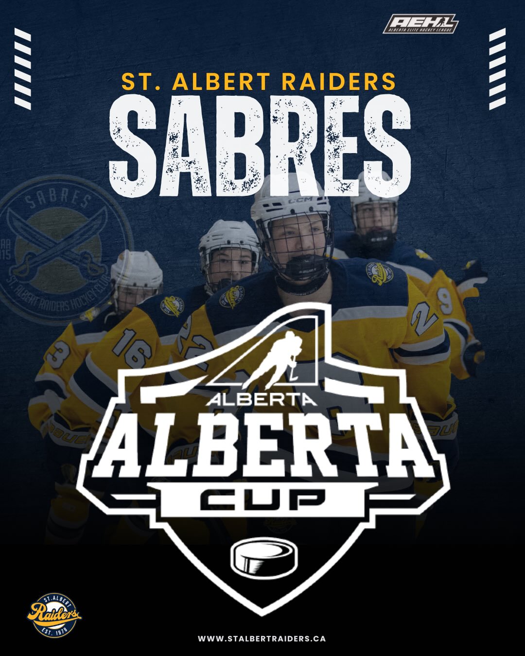 Last week, 🔟 St. Albert Sabres players were selected for the 2026 Alberta Cup. Congratulations to all of them. 👏
The St. Albert Raiders led the way with the most players from a single team in the AEHL and the third-most players from a single team across all leagues in Alberta.
Year after year, Raiders players continue to take the next step - driven by a program built on development, standards, and a commitment to long-term success.
Our track record speaks for itself:
• 11 players selected in 2025
• 9 players selected in 2024
• 11 players selected in 2023
This is what it looks like to Step Forward.
Learn more about the St. Albert Raiders — link in bio.