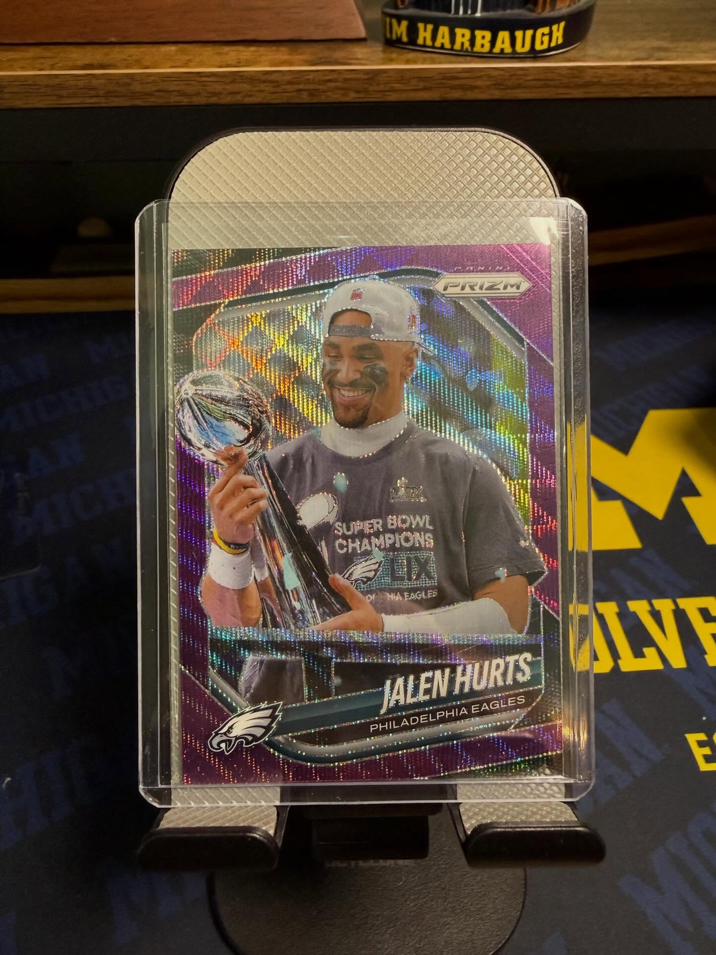 Gotta love when you are preparing a card to be listed and you see a number you didn’t first notice. /99 makes this card much more legit! #eagles #jalenhurts #psa10 #sportscards #prizmcards