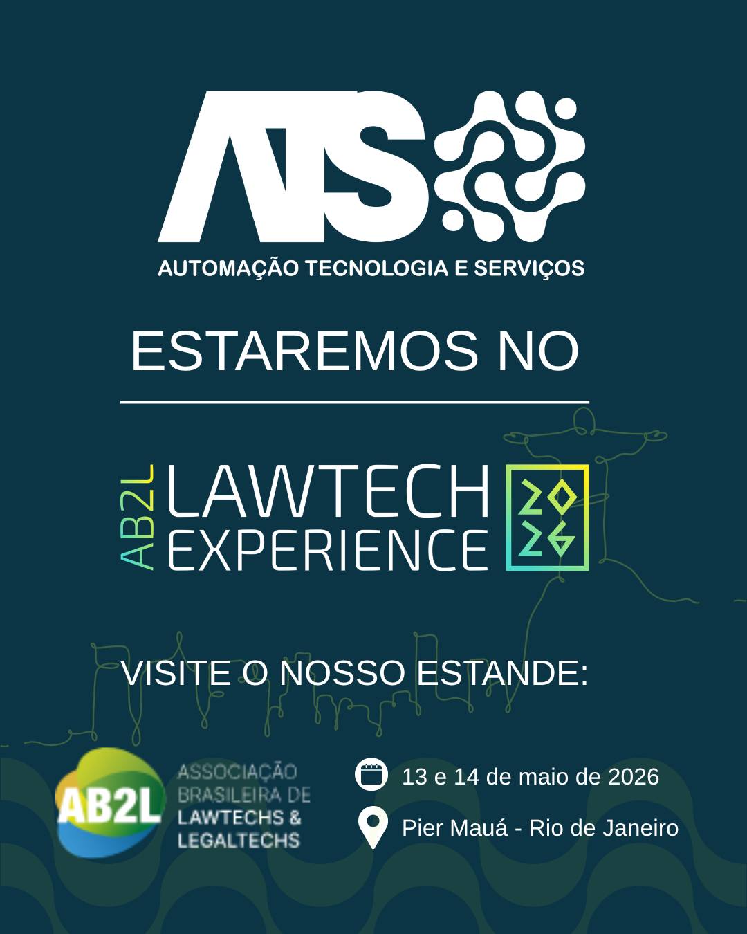 🚀 Somos patrocinadores do AB2L Lex 2026! O maior congresso de inovação jurídica do mundo.
Durante o AB2LEX 2026, vamos apresentar as melhores soluções em de 🤖 Automação com Robô e IA, Gestão de Documentos e de Contratos, Rede Privada em Nuvem, Telefonia IP e Cibersegurança para escritórios e departamentos jurídicos.
Vamos te contar como as nossas soluções estão transformando a forma como o jurídico opera, decide e gera valor.
Inscreva-se pelo site da AB2L e visite o nosso estande!
📍 13 e 14 de maio | Rio de Janeiro
🎟️ Garanta seu ingresso: link na bio, no perfil: @AB2LBrasil
#atstecnologia #atsrobo #tecnologiarpa #robojuridico #rpajuridico #nuvem #juridico #inovaçãojurídica #ab2l #gestaodeconhecimento #escritoriojuridico #departamentojuridico #advocaciadigital #advogado #