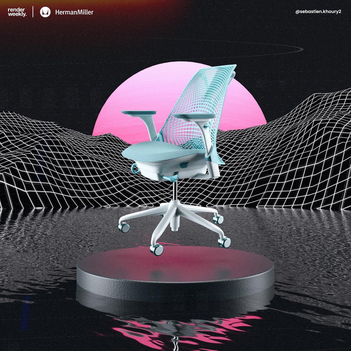 This is my entry for @renderweekly & @hermanmillerltd challenge! For this occasion I wanted to represent Herman Miller's Sayl chair in a utopian context and as if it were part of a video game. I wanted to explore vaporwave aesthetics, some glitch effects and imagine what could be behind a screen, maybe there could be complete universes and we still don't know? 🤔🪐 Makes me think about Matrix haha let me know your opinions! 🗻
•••
#rwhermanmiller #rwsaylchair #renderweekly #hermanmiller #design #visualization #art #cinema4d #coronarender #productdesign #chair #gaming #industrialdesign